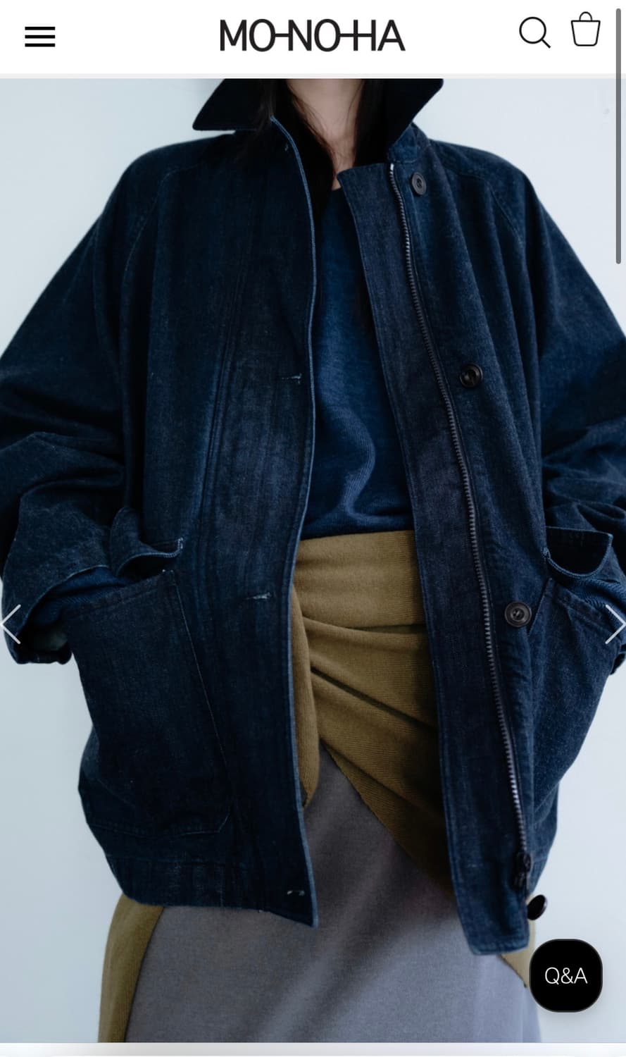 모노하 Monoha Cotton denim jacket (dark nav 상품이미지2