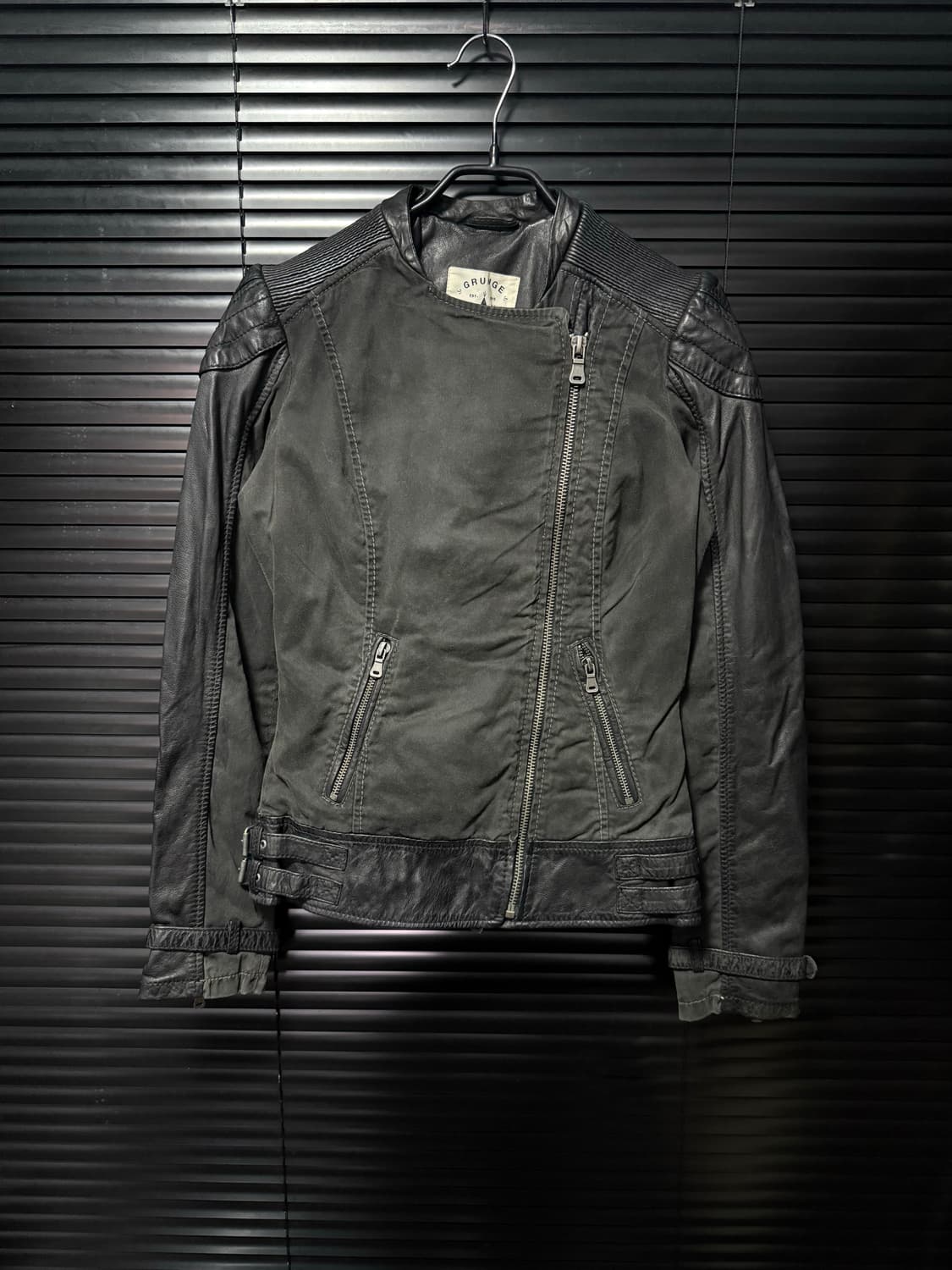 빈티지 런던 그런지 양가죽 라이더 바이커 양 가죽 고스 펑크 락 S 90 상품이미지3