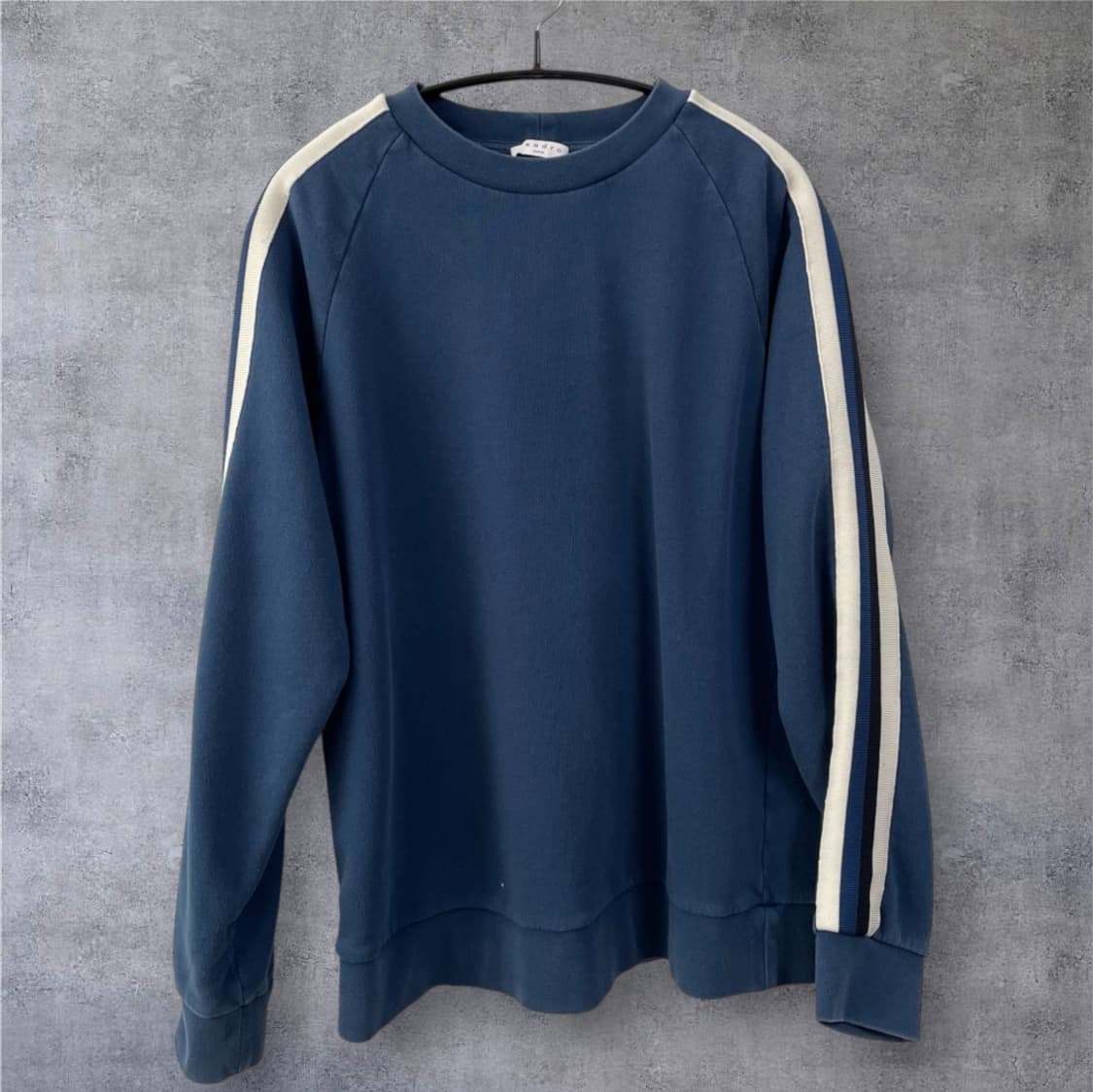 산드로 Sandro Homme 네이비블루 스트라이프 맨투맨 L 상품이미지5