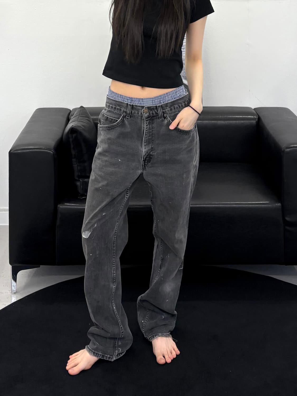 90's 리바이스 50619 오렌지탭 흑청  상품이미지2