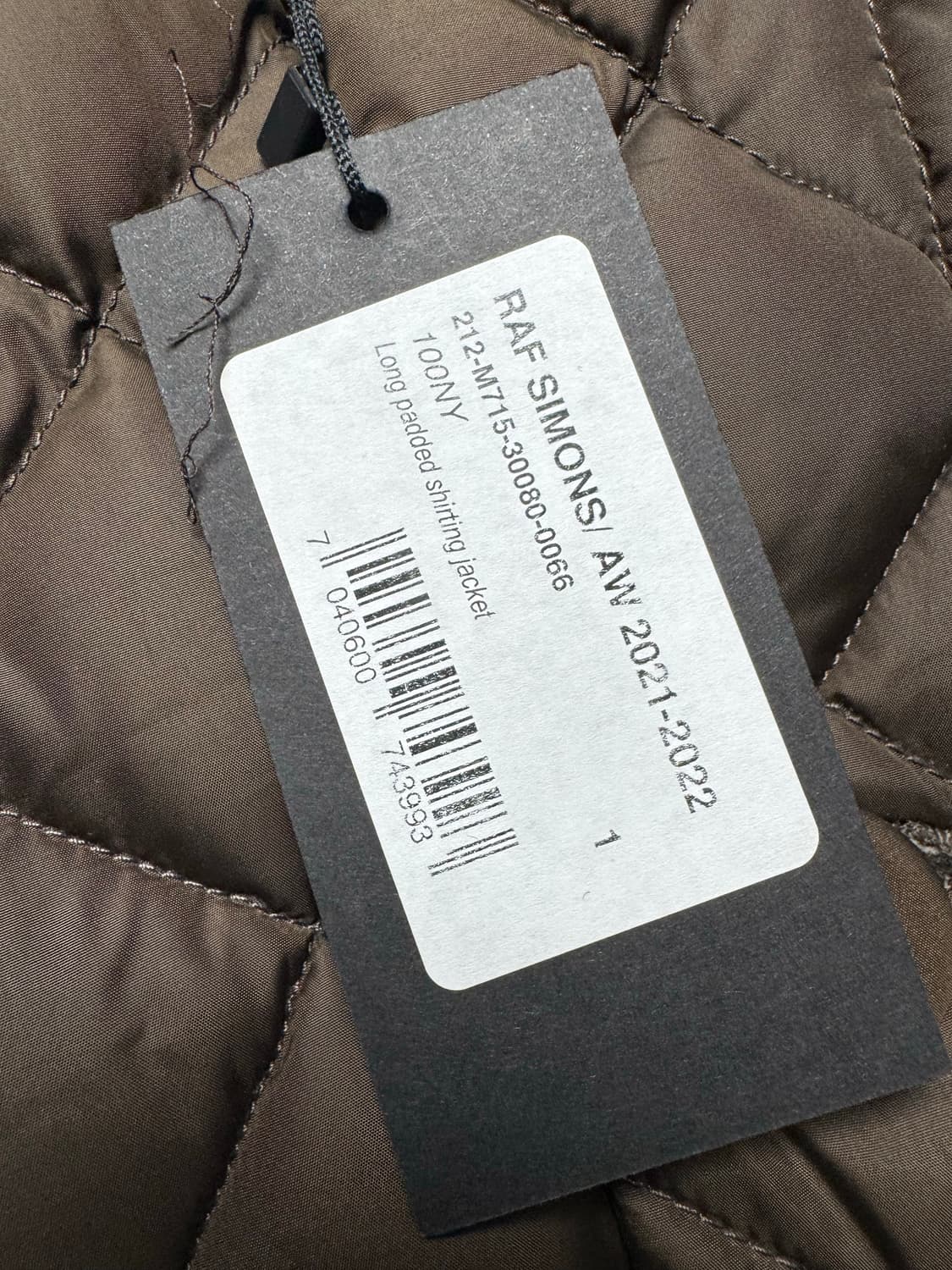 라프시몬스 오버사이즈 퀄팅자켓 브라운  상품이미지2