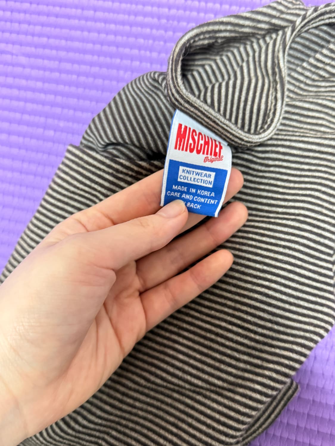 미스치프 스트라이프 크롭 티셔츠(단종 디자인) 상품이미지4