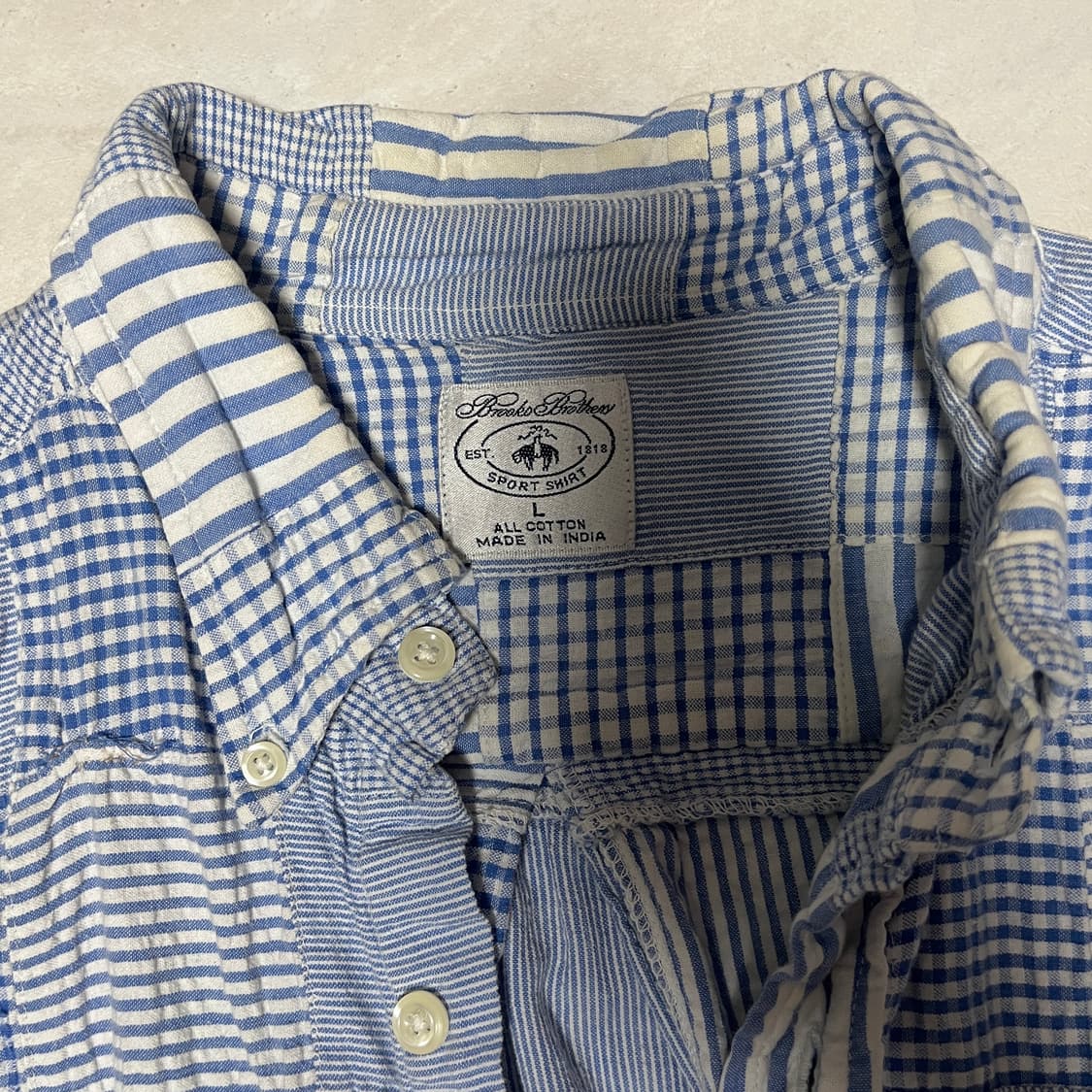 브룩스브라더스 패치워크 셔츠 L 상품이미지2