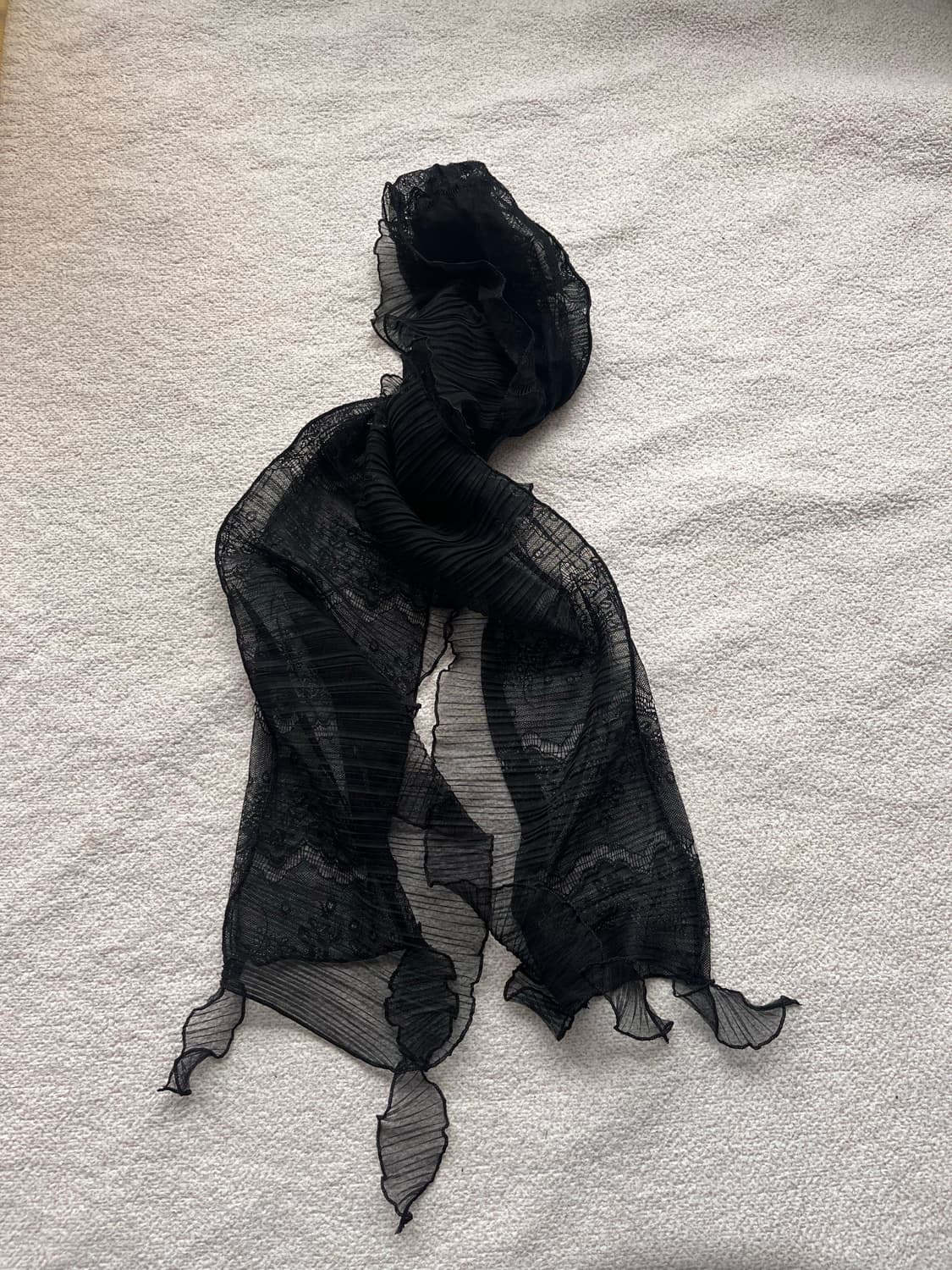 블랙 플리츠 스카프 상품이미지1