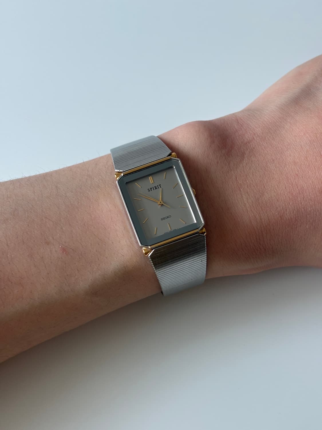 1990년대 Spirit 실버 스퀘어 쿼츠 남성 상품이미지8