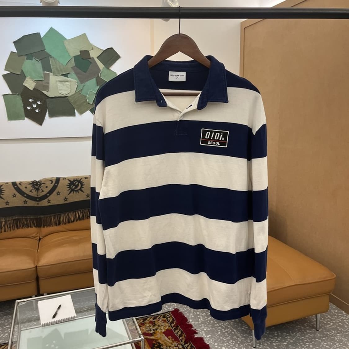 OIOI 오아이오아이 캐주얼 자수로고 긴팔카라티 100 C05421 상품이미지3