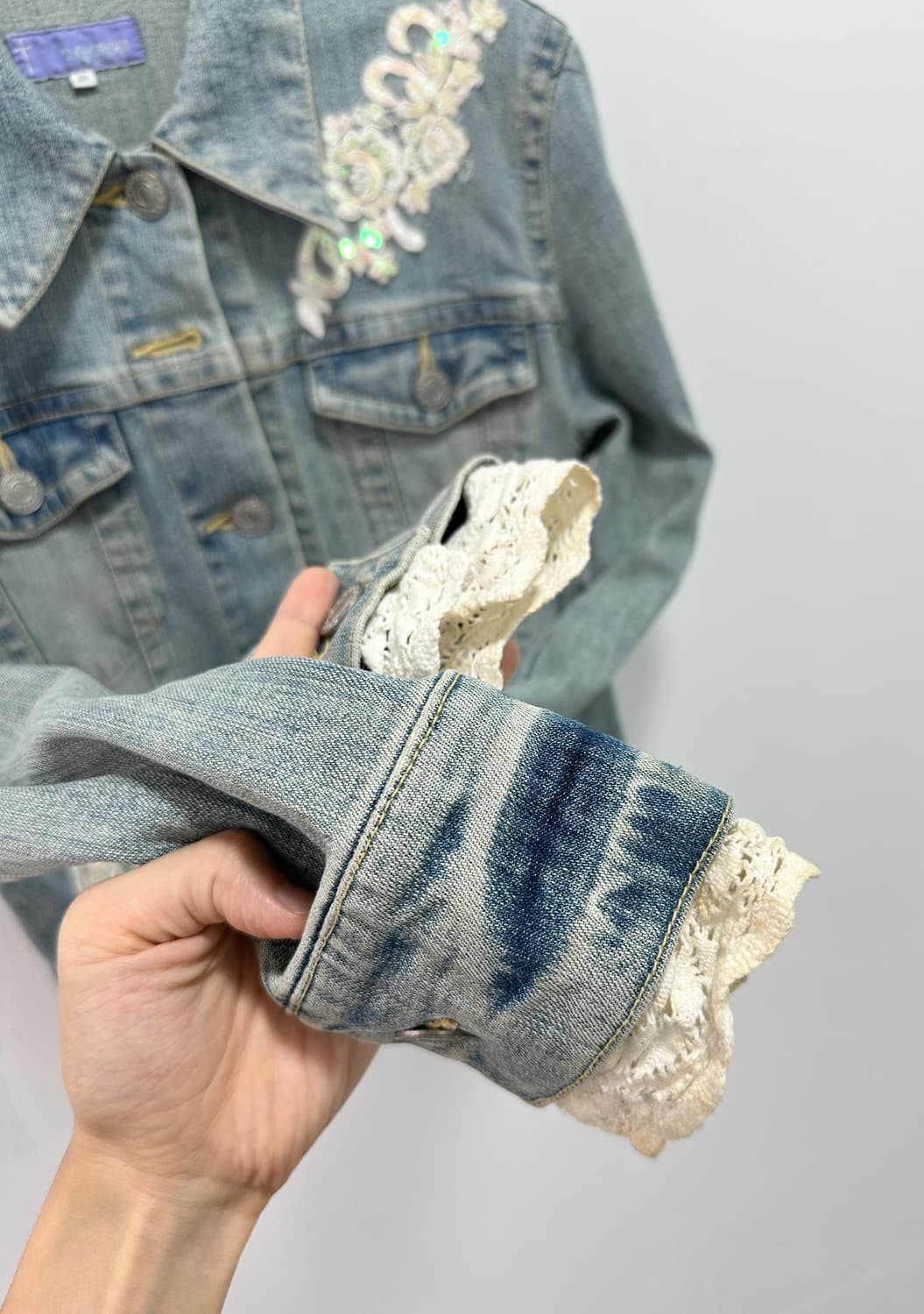 C.C CROSS lace trimming denim jacket 상품이미지5