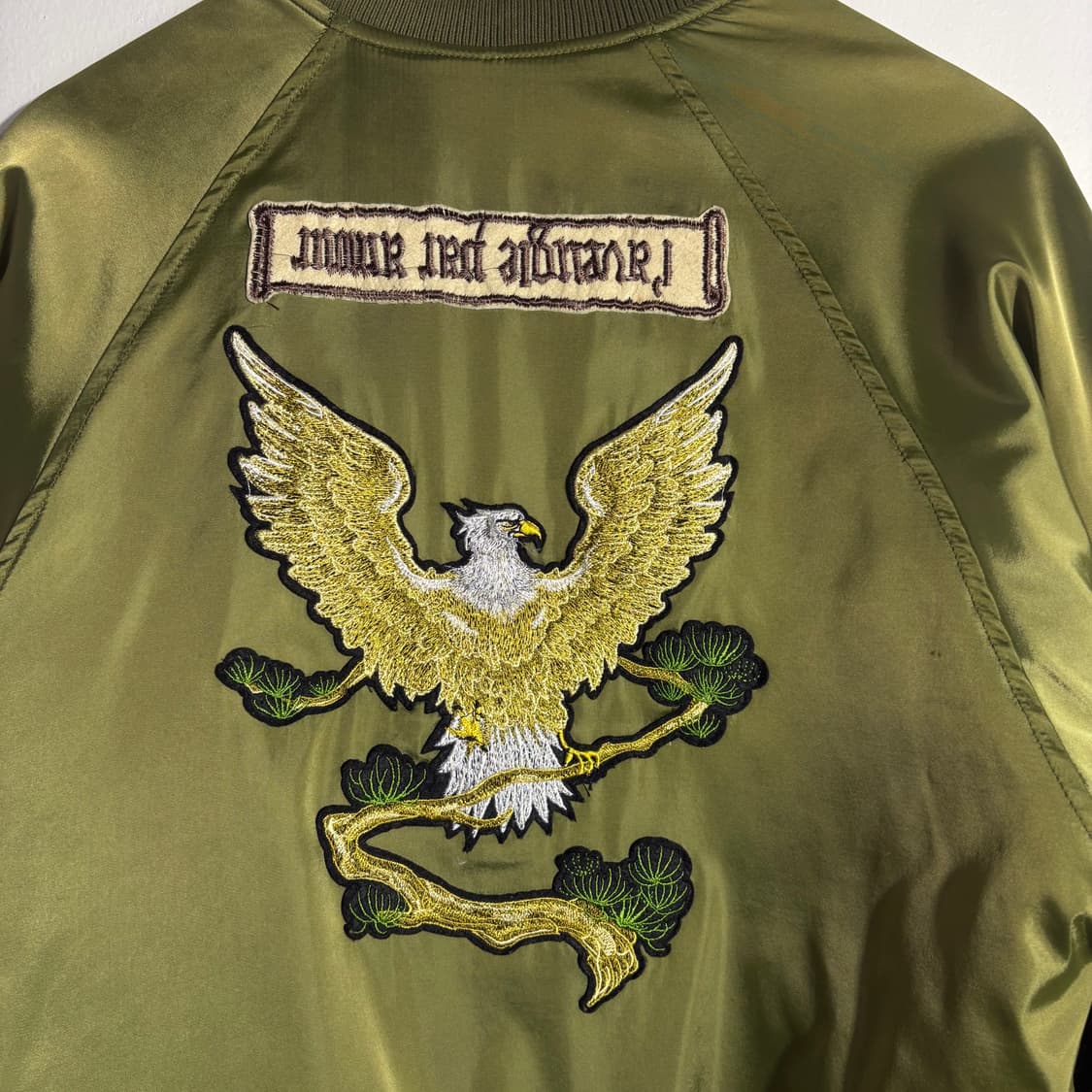 빈티지 이글 자수 카키 바람막이 스카쟌  자켓 (무료배송) 상품이미지4