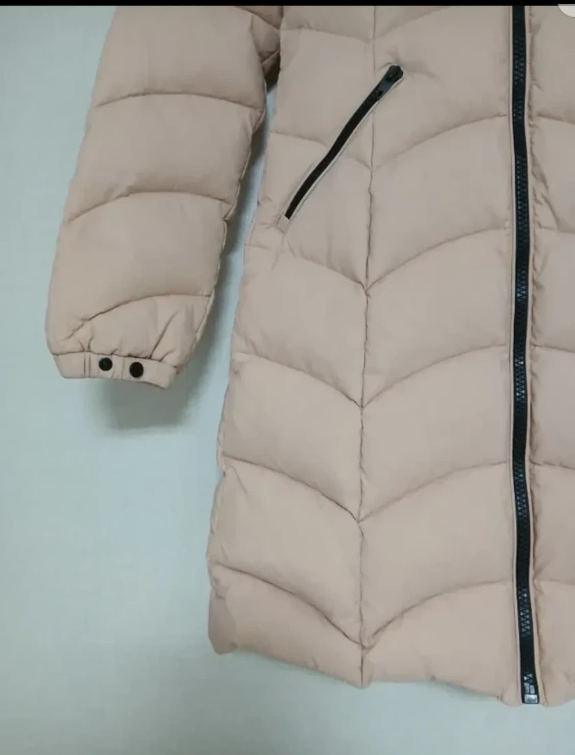 따뜻한 DEWL 베이지핑크 롱 패딩 55사이즈 상품이미지4