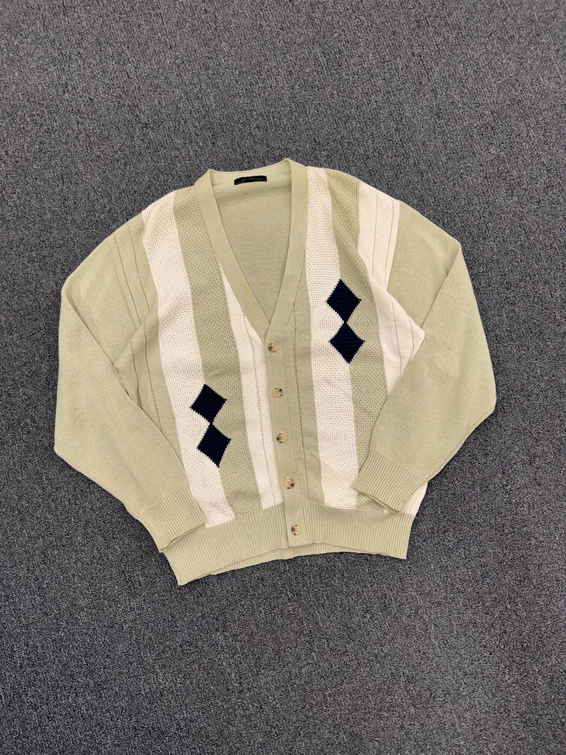 L)Japanese vintage 아가일 패턴 가디건 상품이미지2