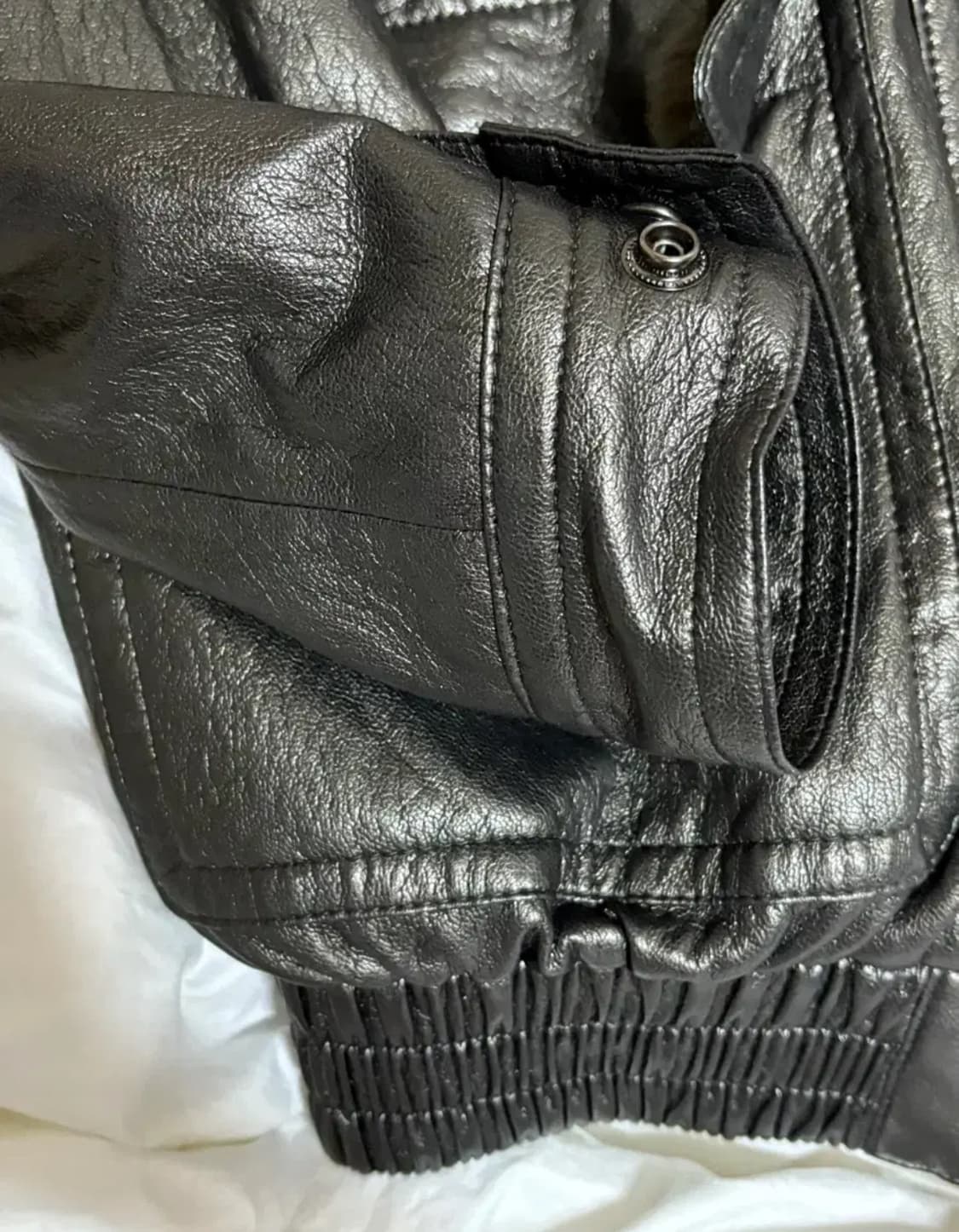 모노하 하이넥 레더자켓 상품이미지3