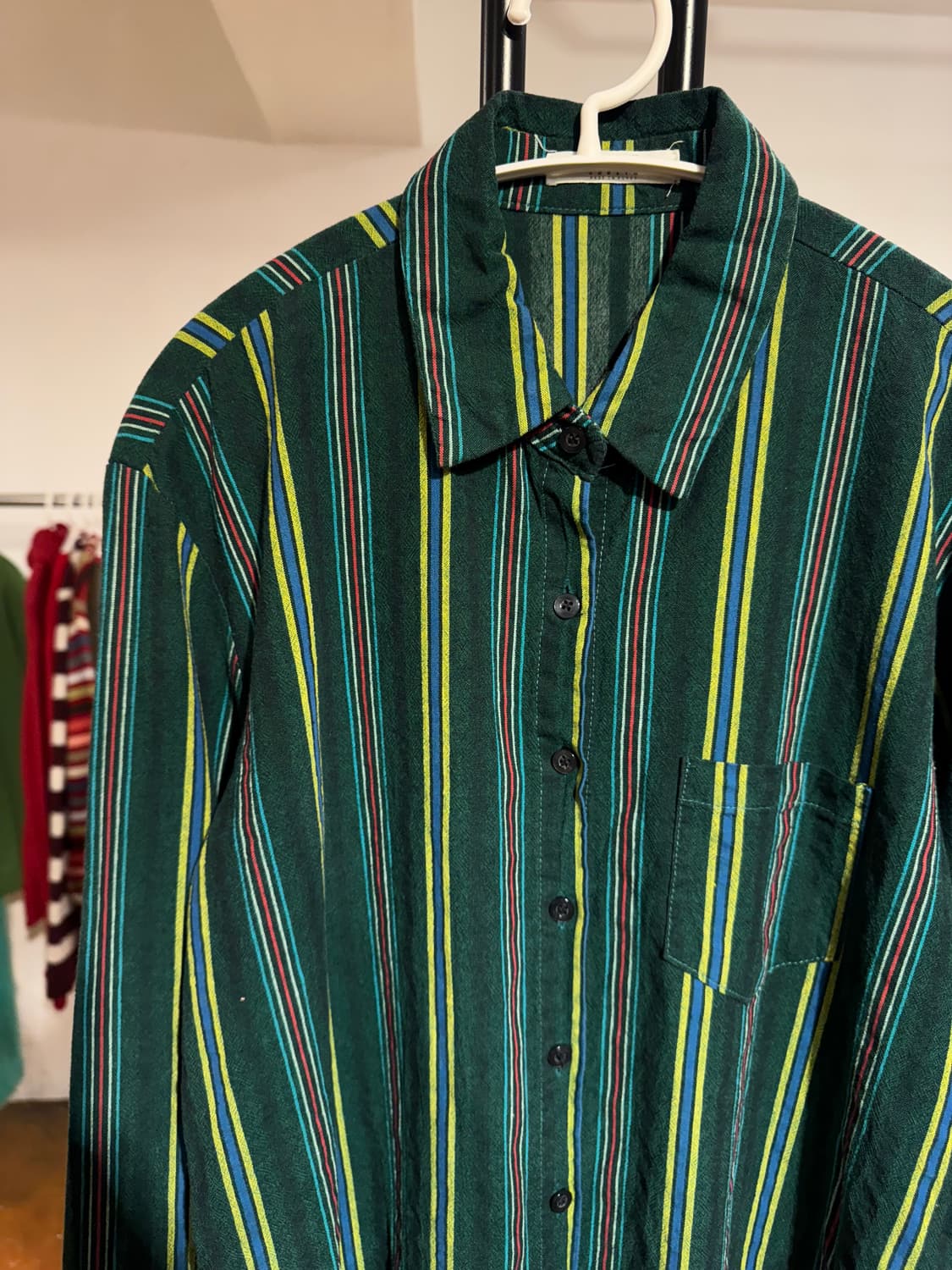 빈티지 그린 스트라이프 셔츠 상품이미지2