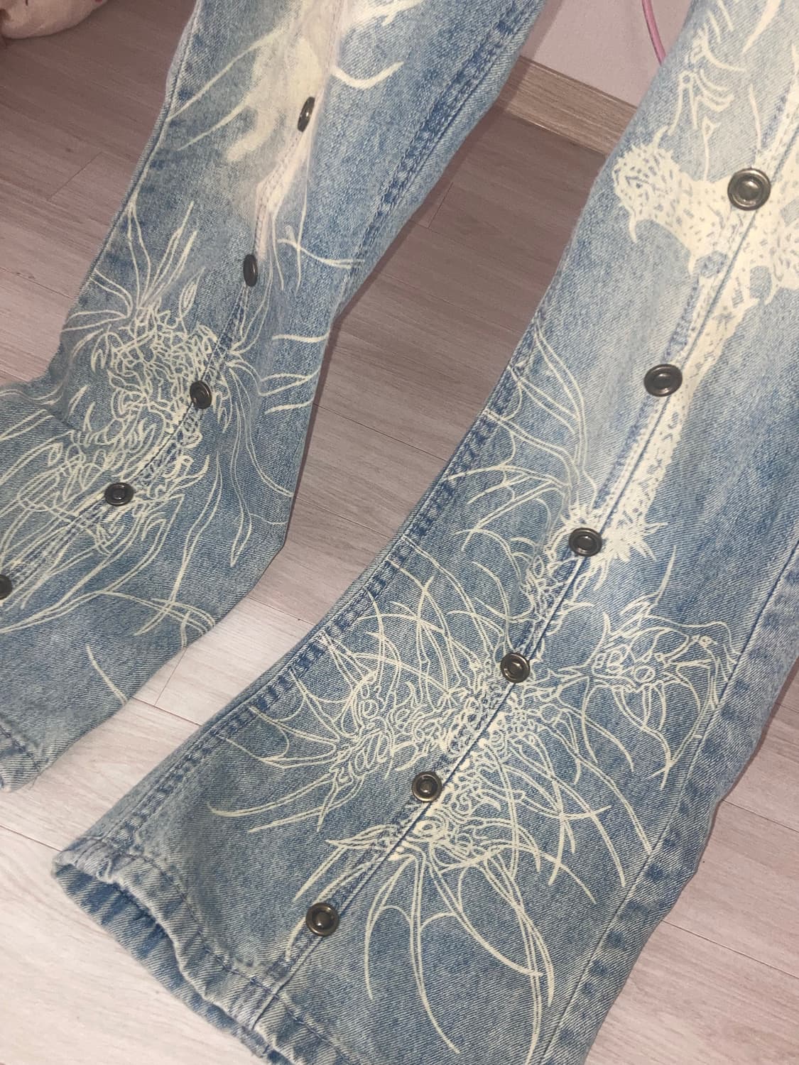 y2k 오리엔탈 에스닉 그런지 웨스턴 자켓 데님팬츠 부츠컷 상품이미지8