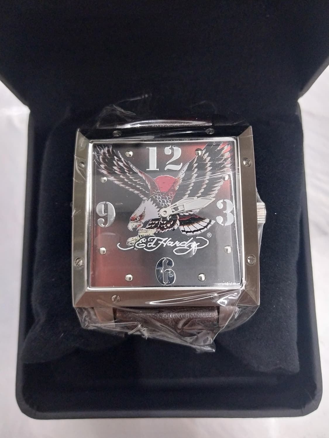 (새상품) ED HARDY 에드하디 워리어 이글스 쿼츠 가죽시계 상품이미지1