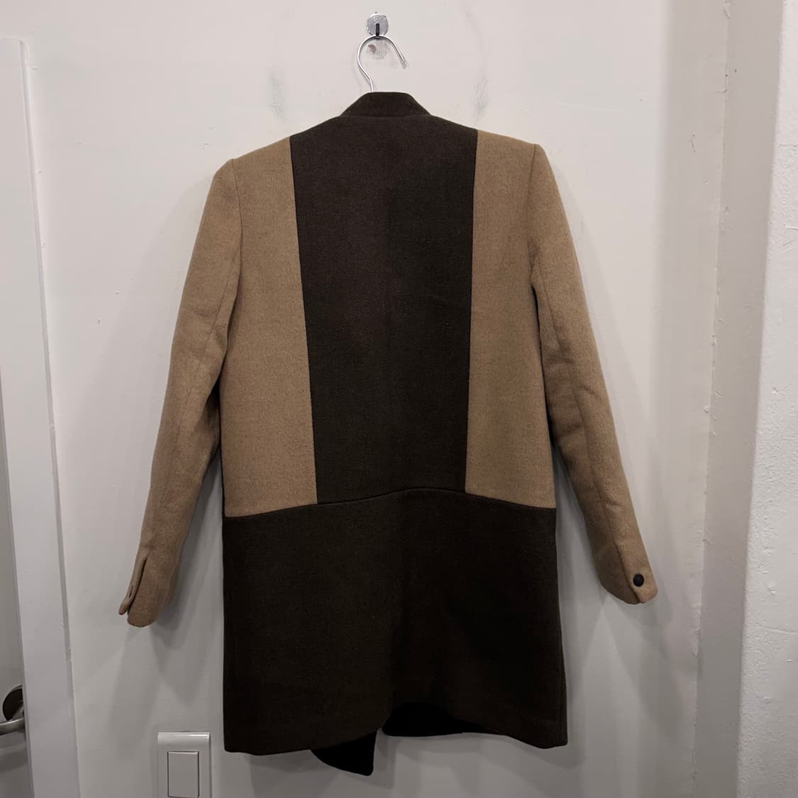 시슬리 멀티컬러 울모직 사선 롱코트 상품이미지5