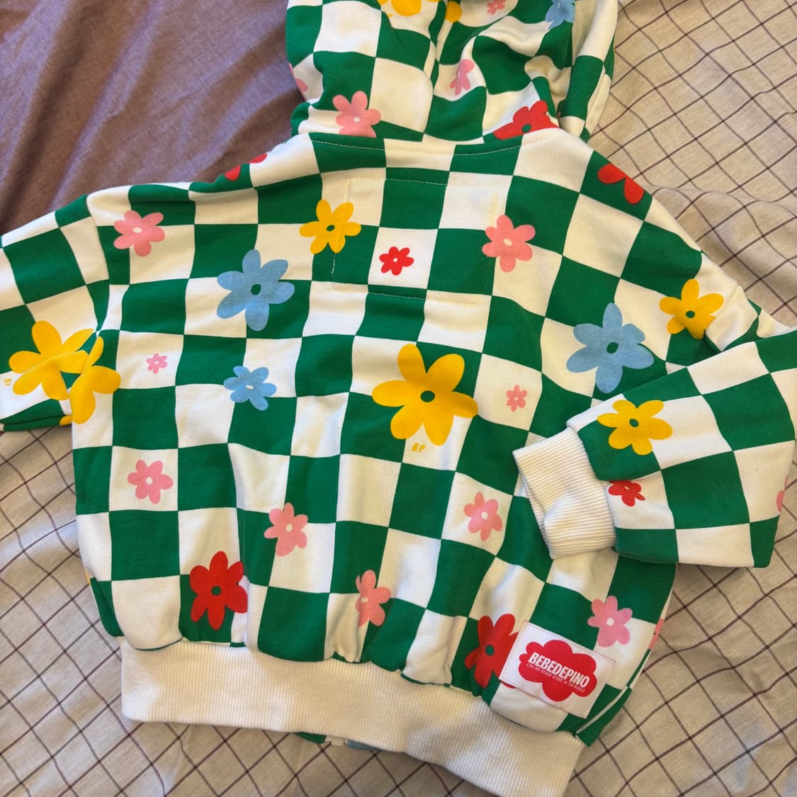 베베드피노 체크 플라워 자켓(100)    상품이미지6