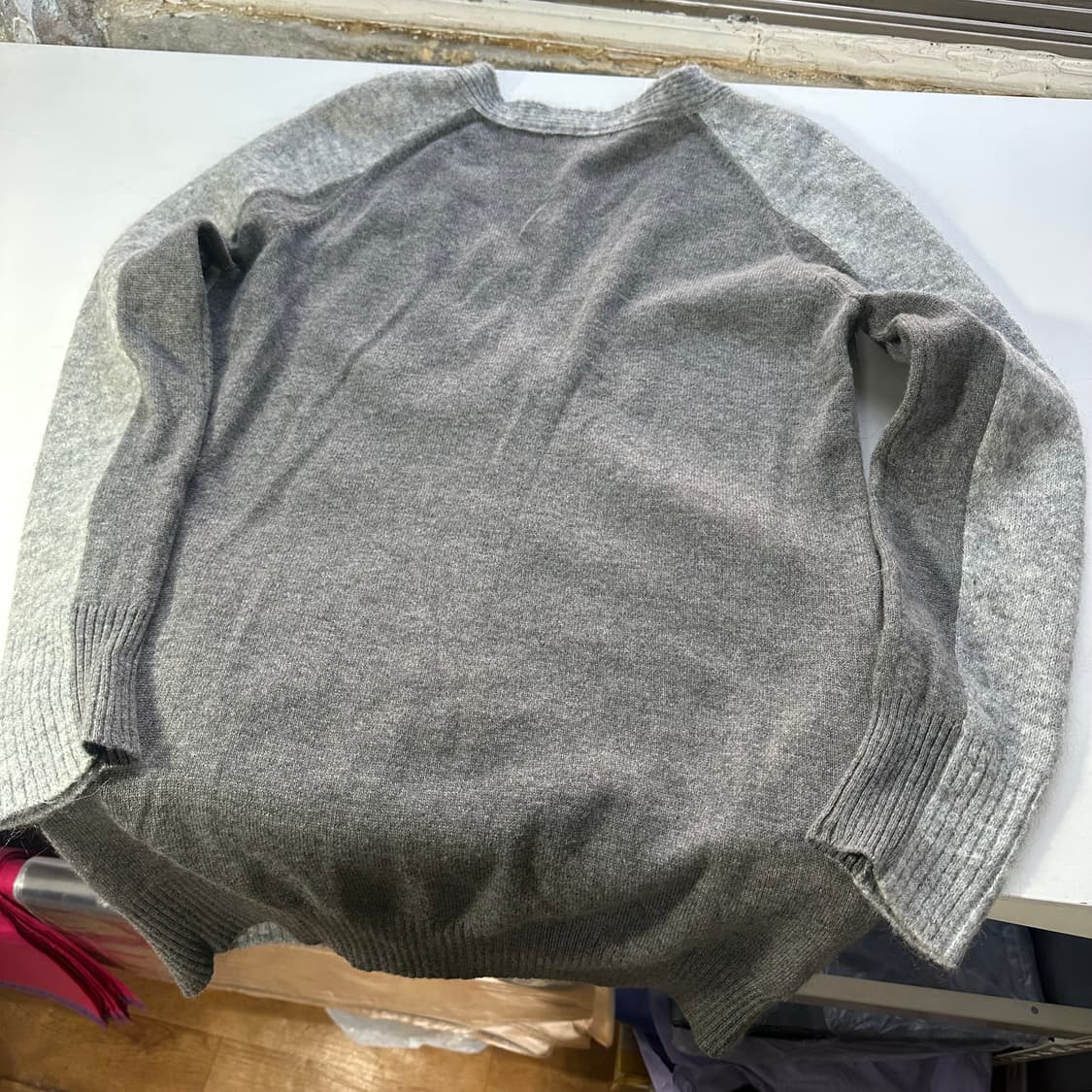 우먼F 시스템 그레이배색 캐시미어혼방 양모가디건 상품이미지5