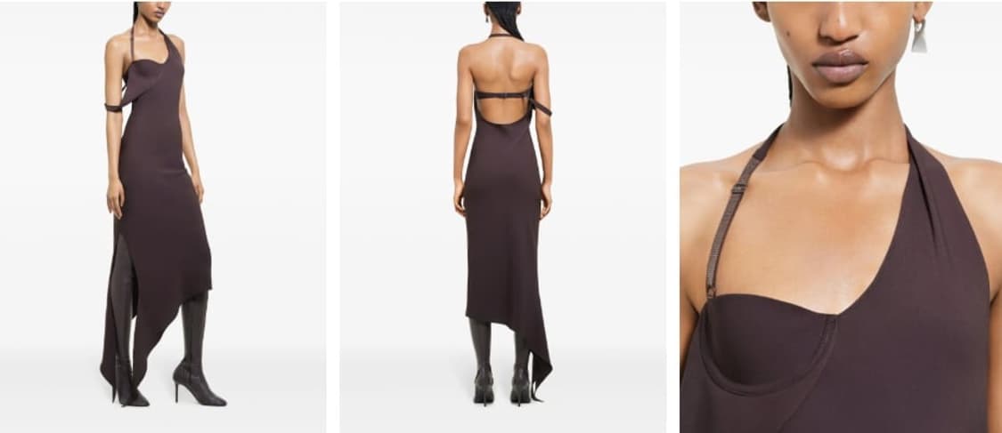 Courreges 꾸레쥬 언드레스드 브라운 드레스 상품이미지3