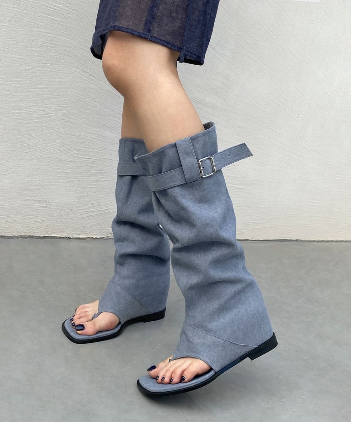 기호 (khiho) 2-WAY SLOUCHY FLIP-FLOP denim 상품이미지4