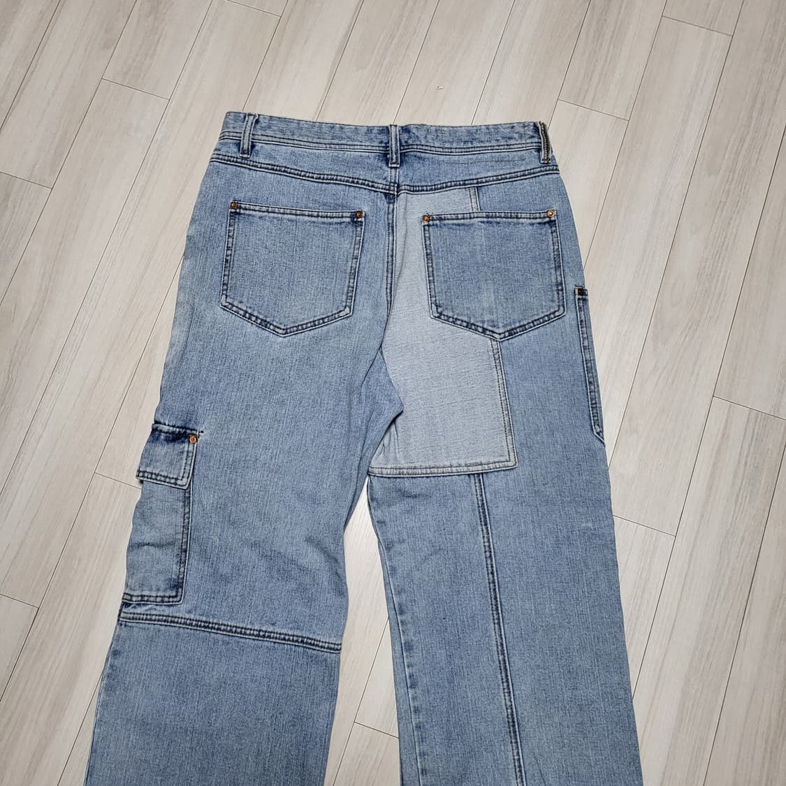 (L) 앤더슨벨 패치워크 와이드 데님팬츠 anderssonbell 상품이미지6