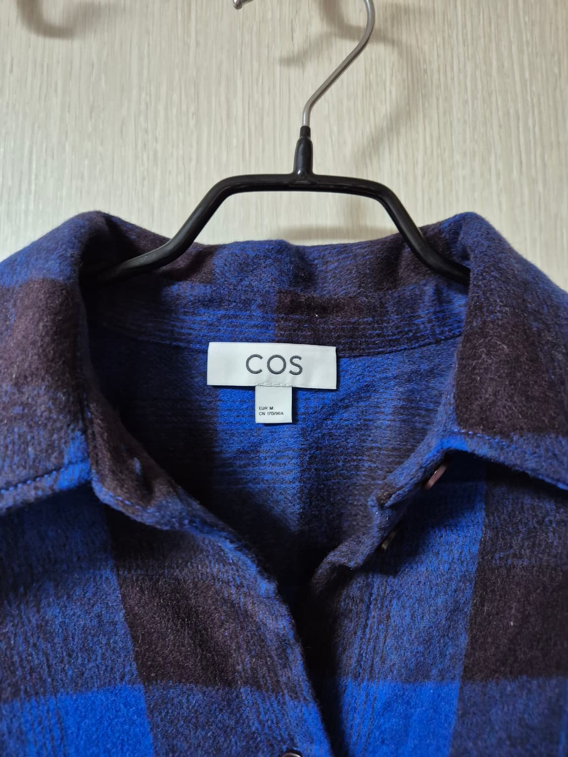 코스 COS 신형 체크 셔츠 울 블랜드 롱남방  M 상품이미지5