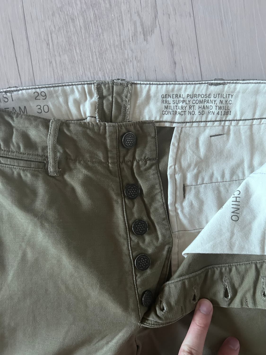 RRL 13성 버튼 스트레이트 핏 치노 팬츠 29 30 상품이미지3