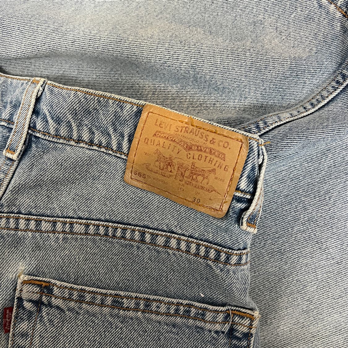 90s 리바이스 565 와이드 레그 버뮤다 데님 팬츠 28 상품이미지5