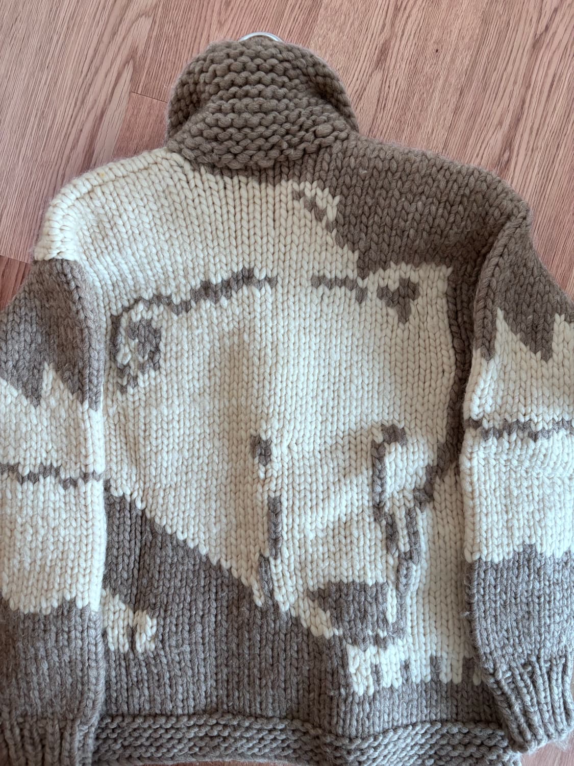 헤비울 100% 대장템 빈티지 북극곰 캐나다 리얼 코위찬 가디건 상품이미지5