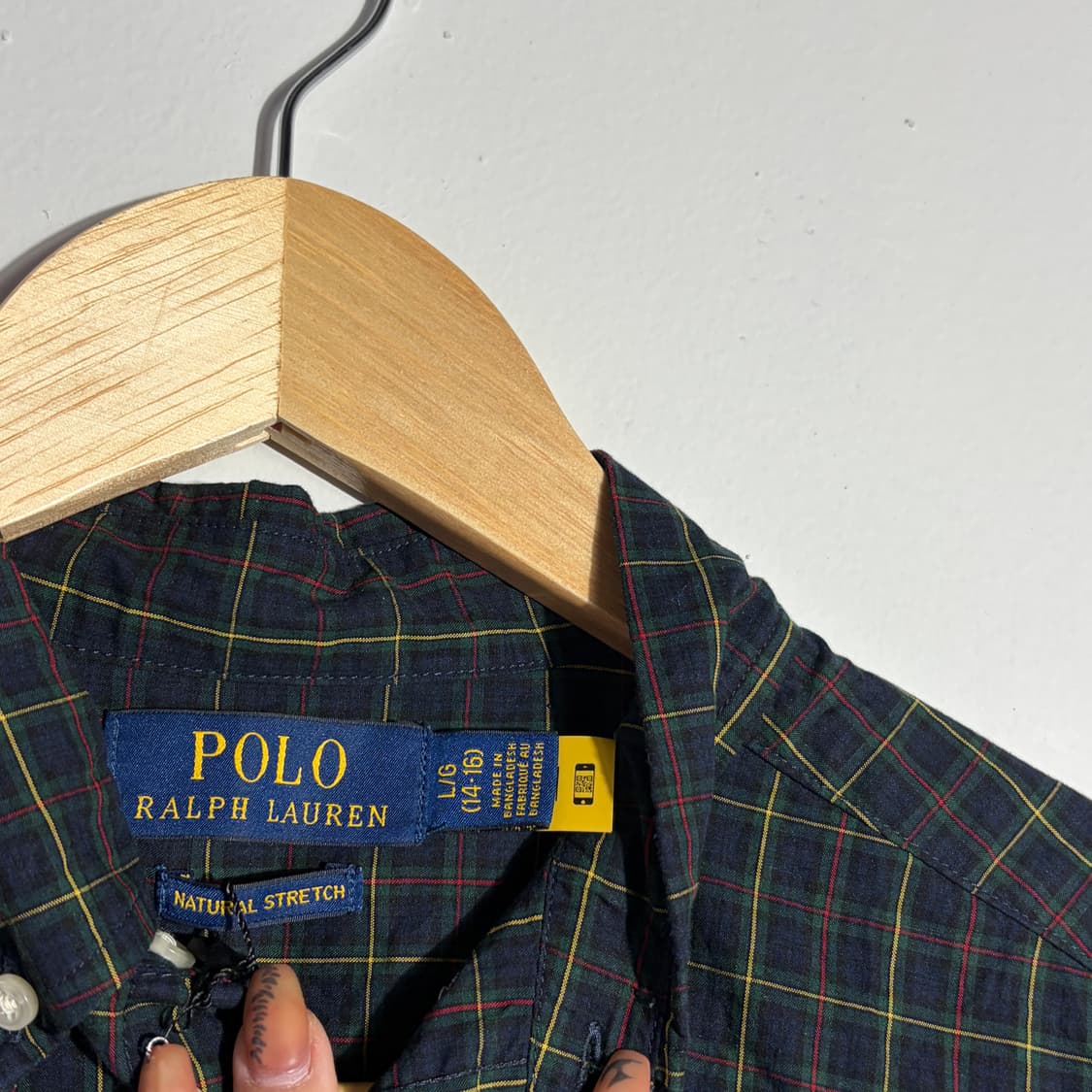 폴로 랄프로렌 빈티지 네이비 체크 셔츠 (무료배송) 상품이미지2