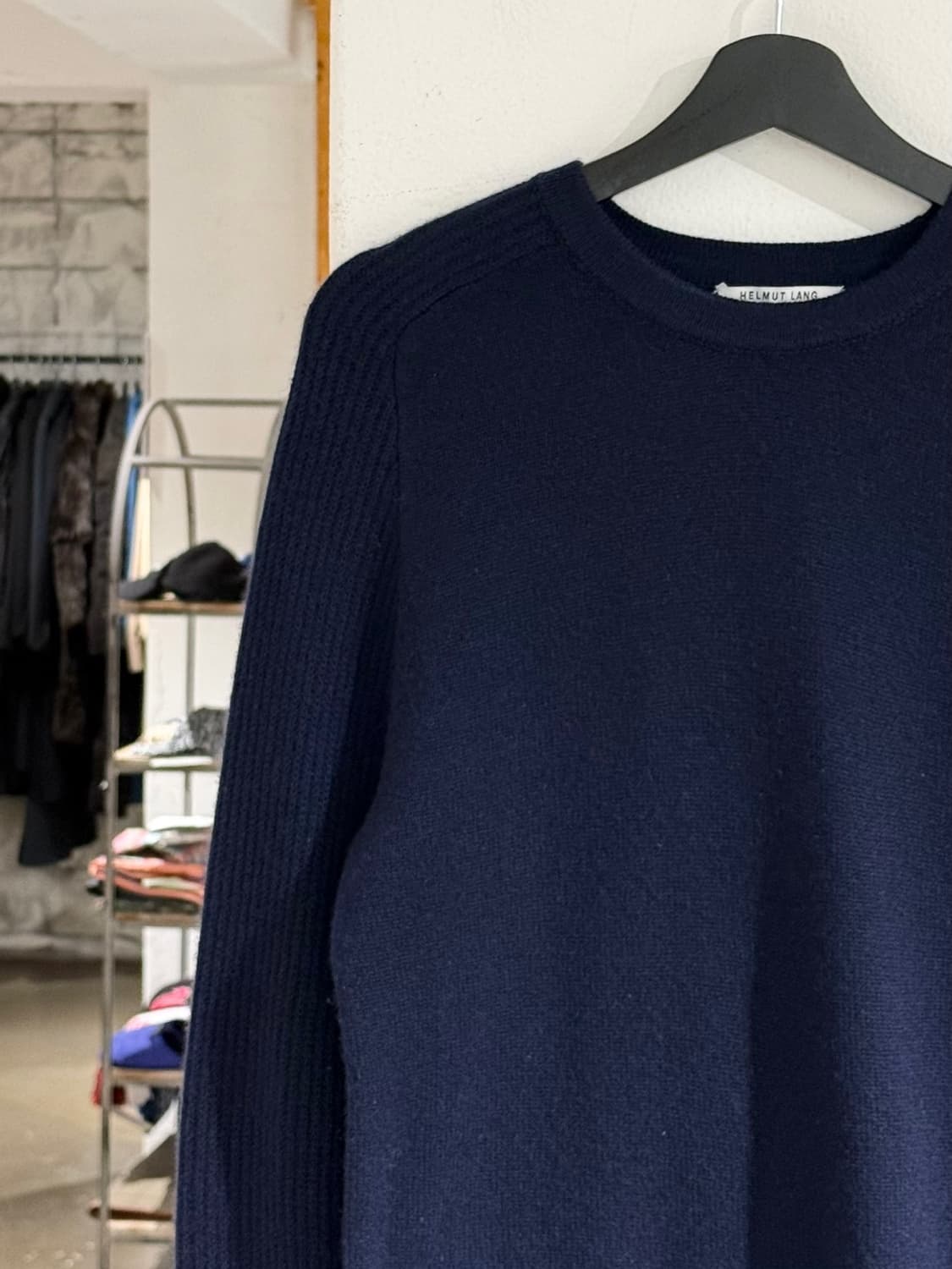 헬무트 랭 네이비 캐시미어 래글런 니트 상품이미지2