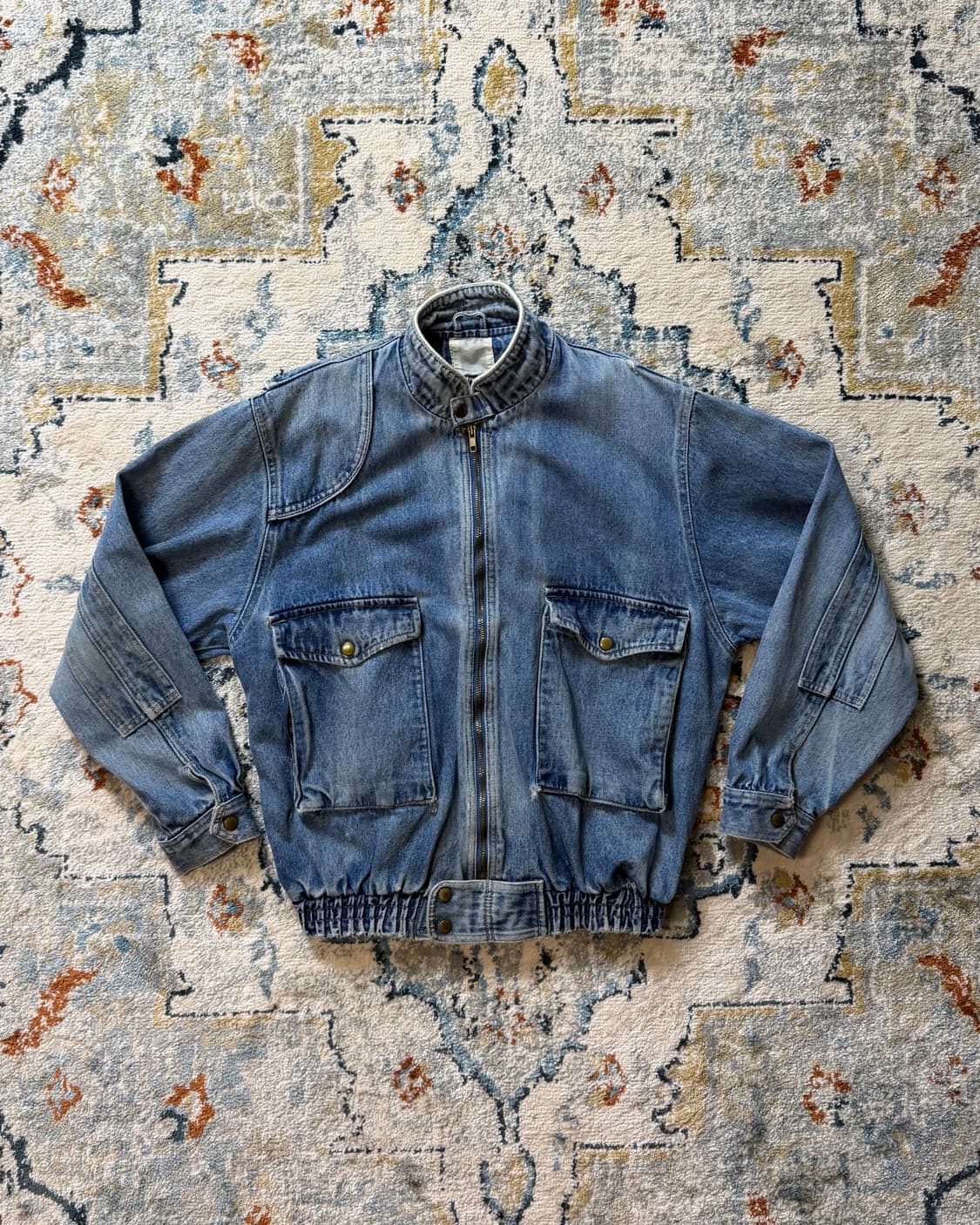 Vintage Denim Bomber Jacket 상품이미지1