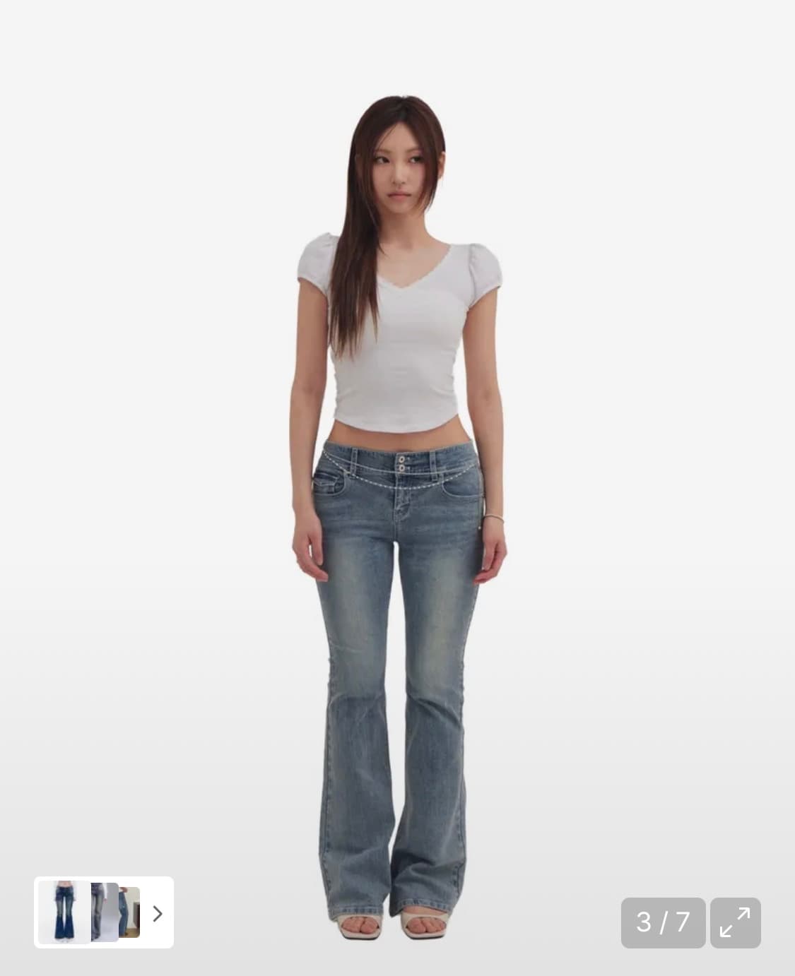 포어랑 리본 부츠컷 바지 상품이미지3