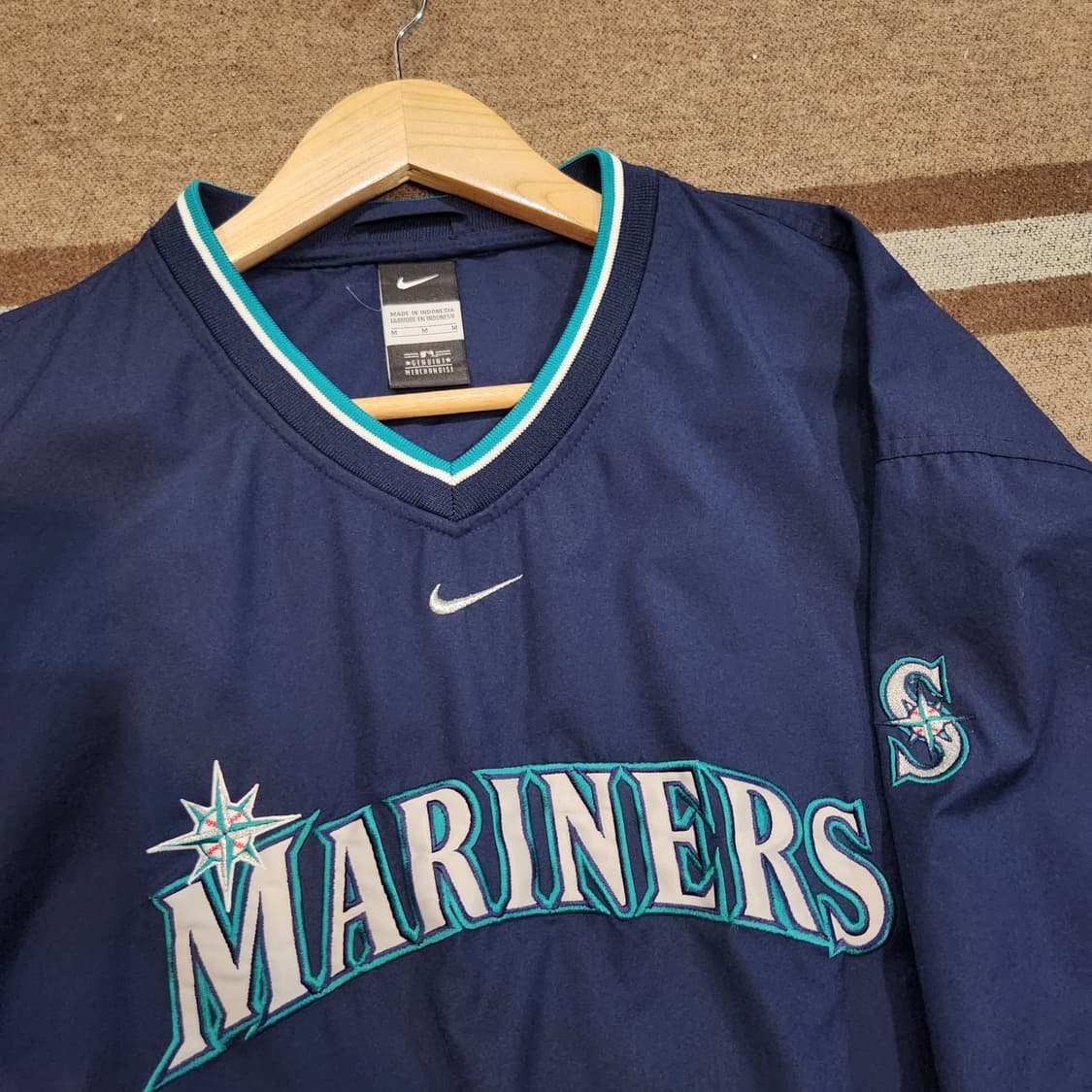 시애틀 매리너스 MLB 나이키 00s 웜업 바람막이 M 105 풀오버 상품이미지2