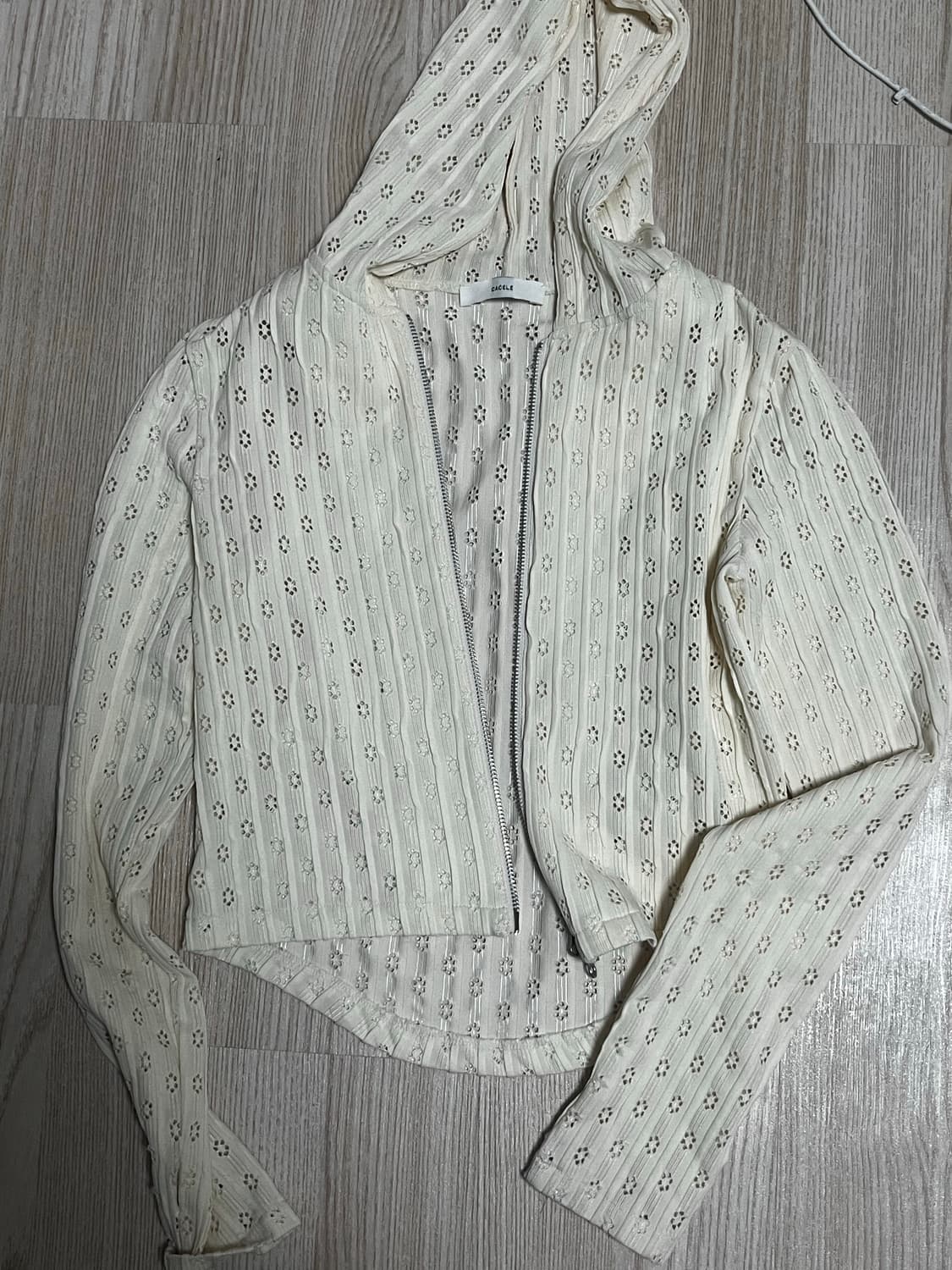 카셀 trimmed 집업 후디 펀칭 여름 가디건 상품이미지3