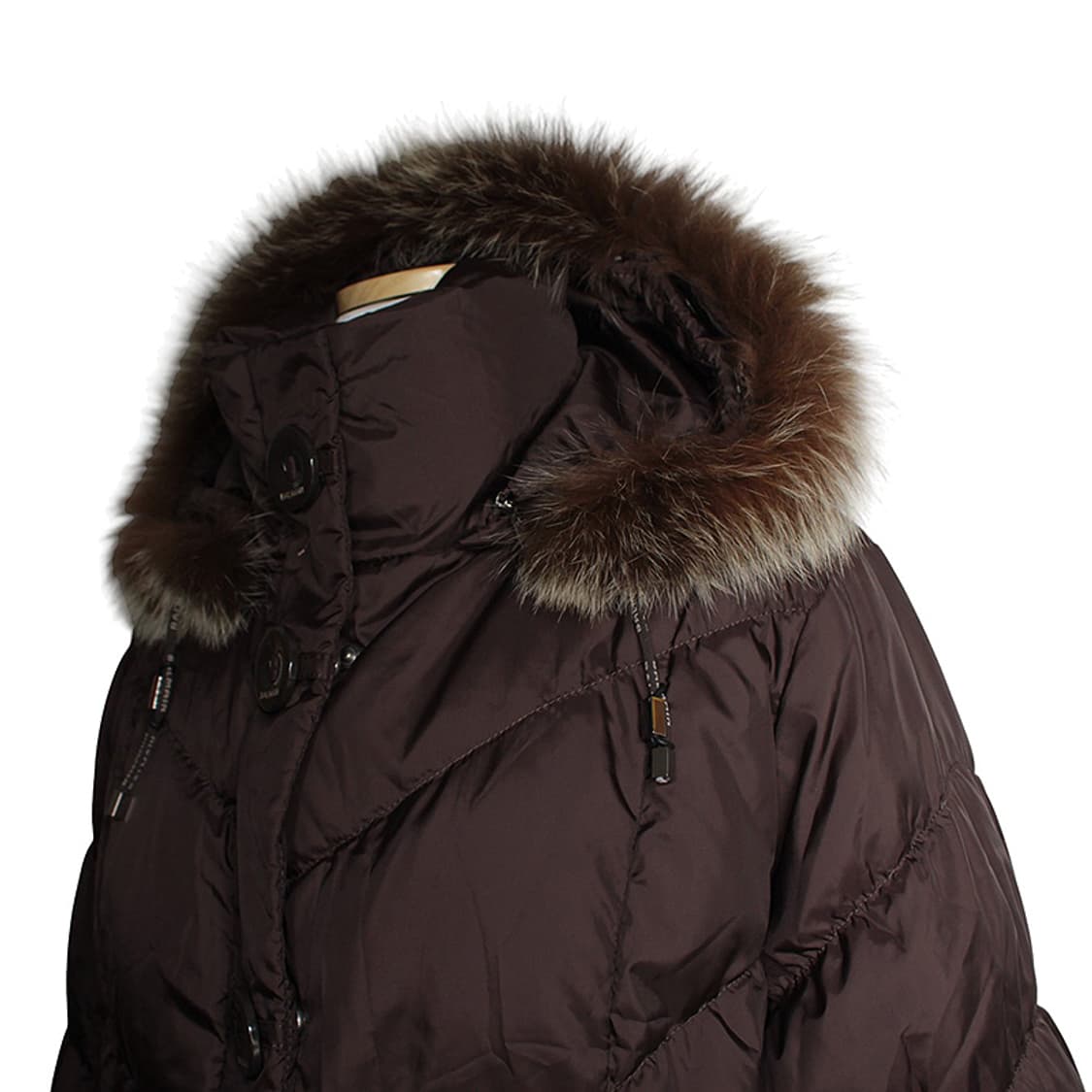 발망 딥브라운 폭스 퍼 후드 다운 패딩코트 55 상품이미지4