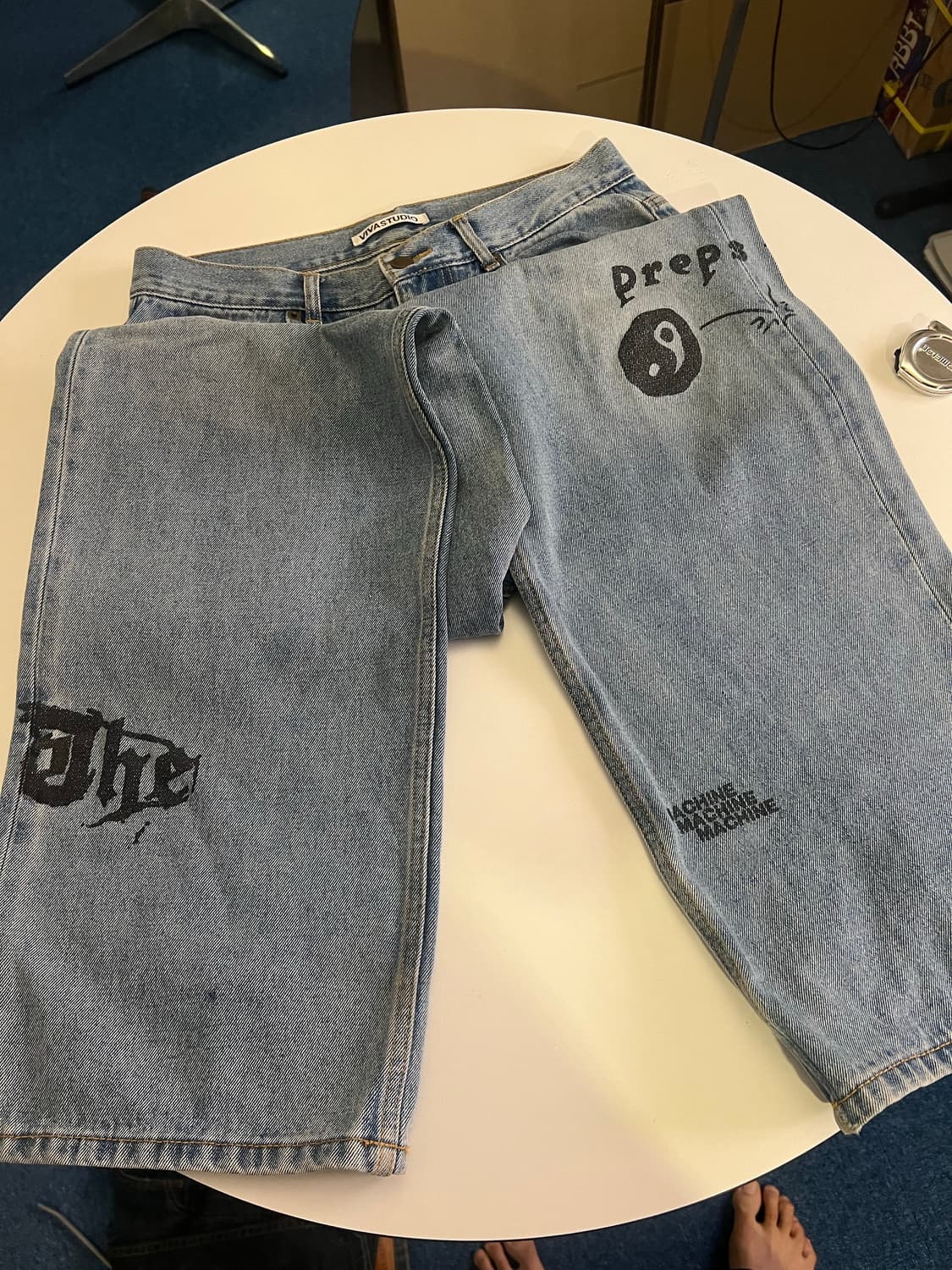 DRAWING DENIM PANTS [BLUE]  상품이미지3