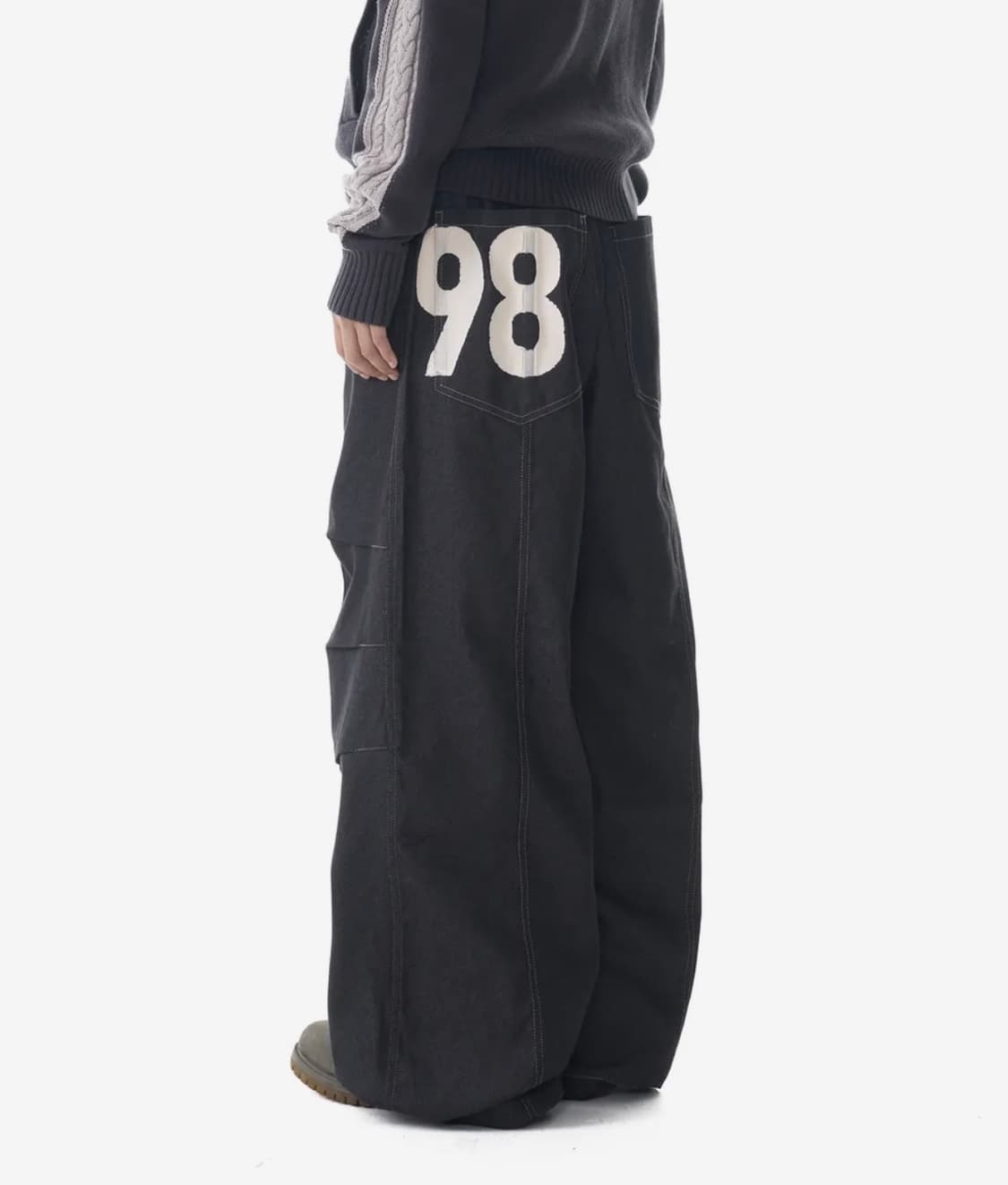 아캄 98 Printed Knee Pin-tuck Denim Pants  상품이미지1