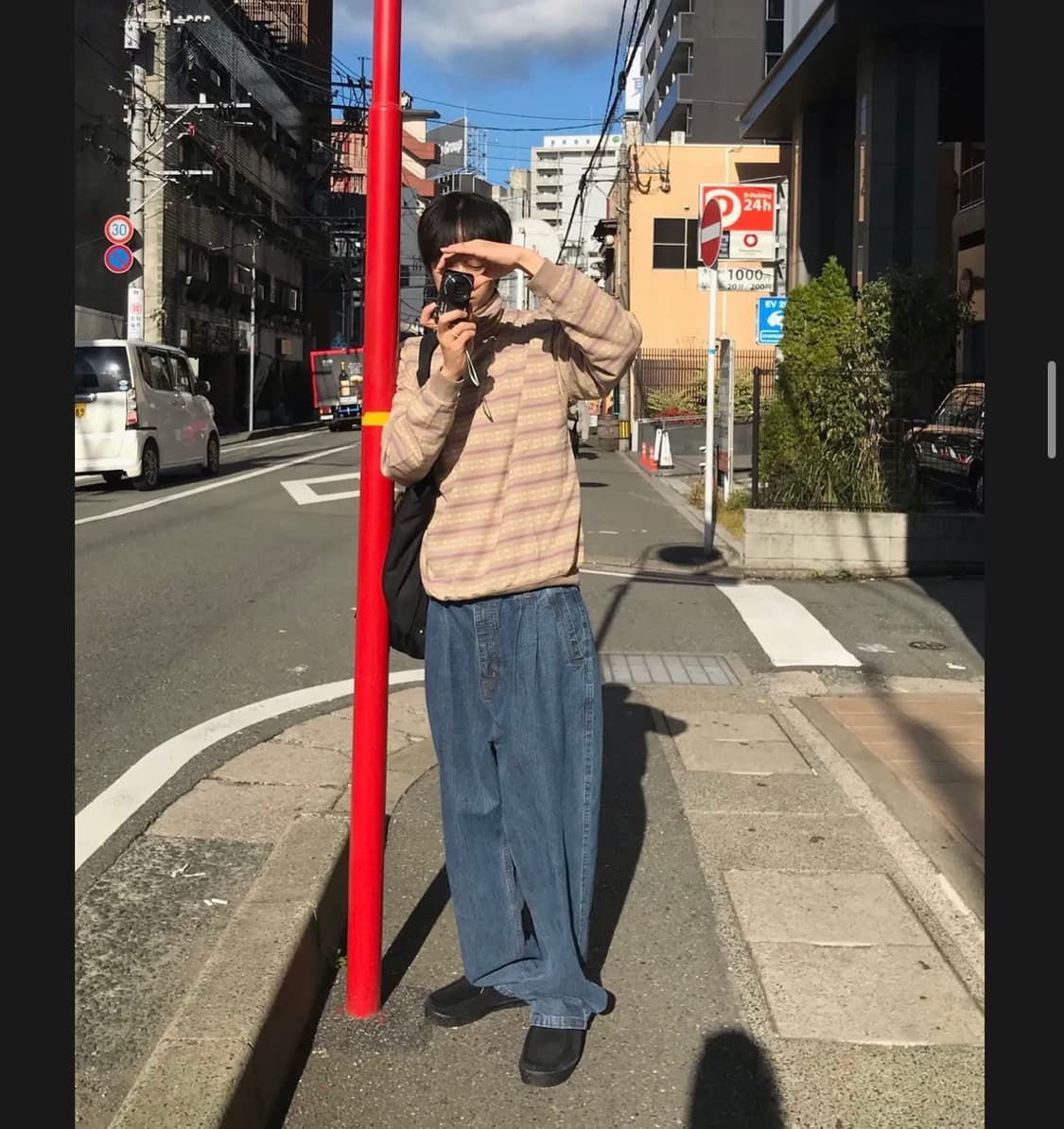 캐피탈capital 선라이즈 자카드 스트라이프 하이넥 롱슬리브 xl 상품이미지2