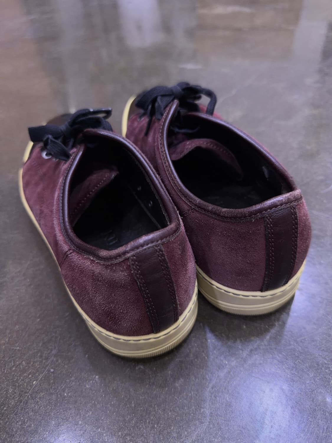 랑방 벨루어 스웨이드 레더 버건디 블랙 스니커즈 6 (250) 상품이미지7