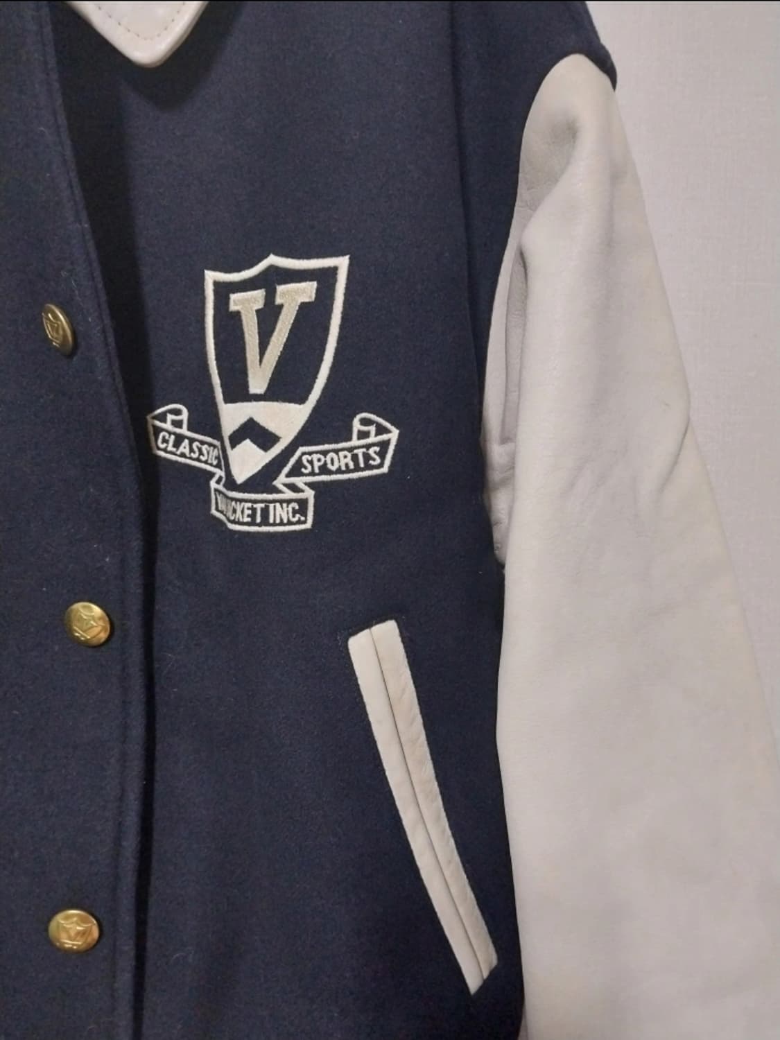 VAN Jacket Inc. 바시티 울 가죽 자켓 상품이미지3