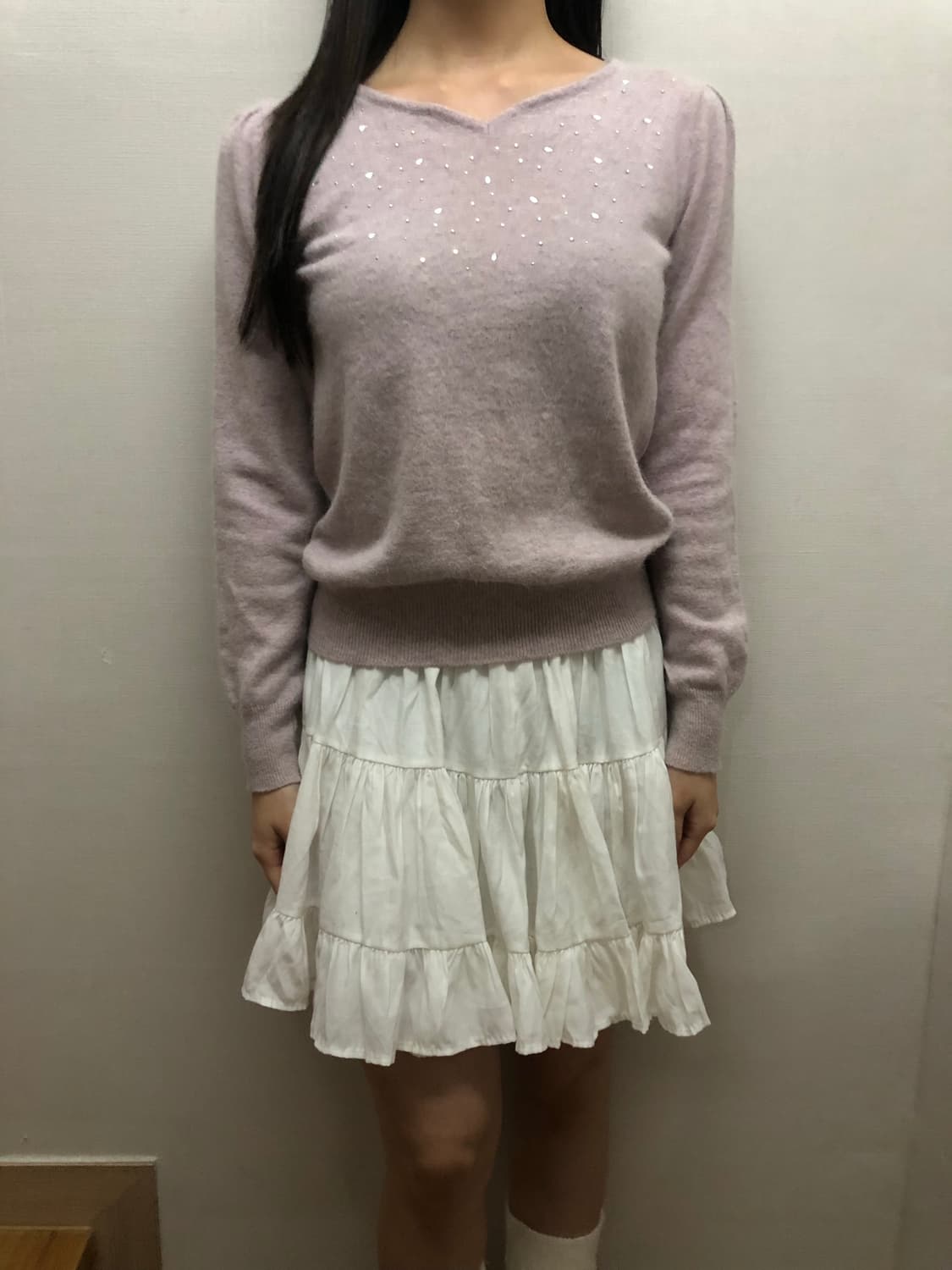 빈티지 라이트 퍼플 비즈 니트 상품이미지6