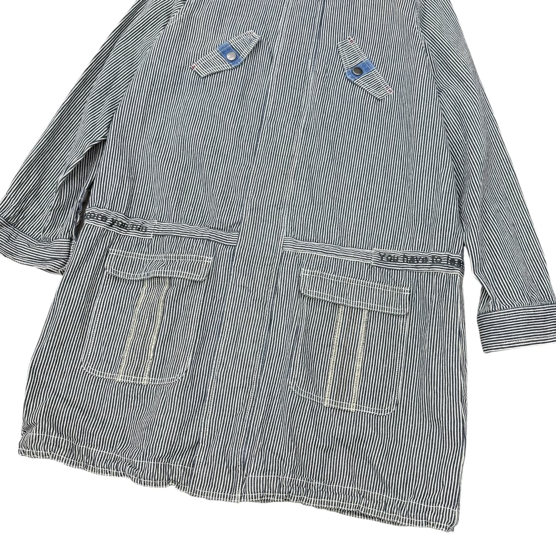 JPN 모리 니혼진 스트라이프 코튼 야상 후드집업 상품이미지4