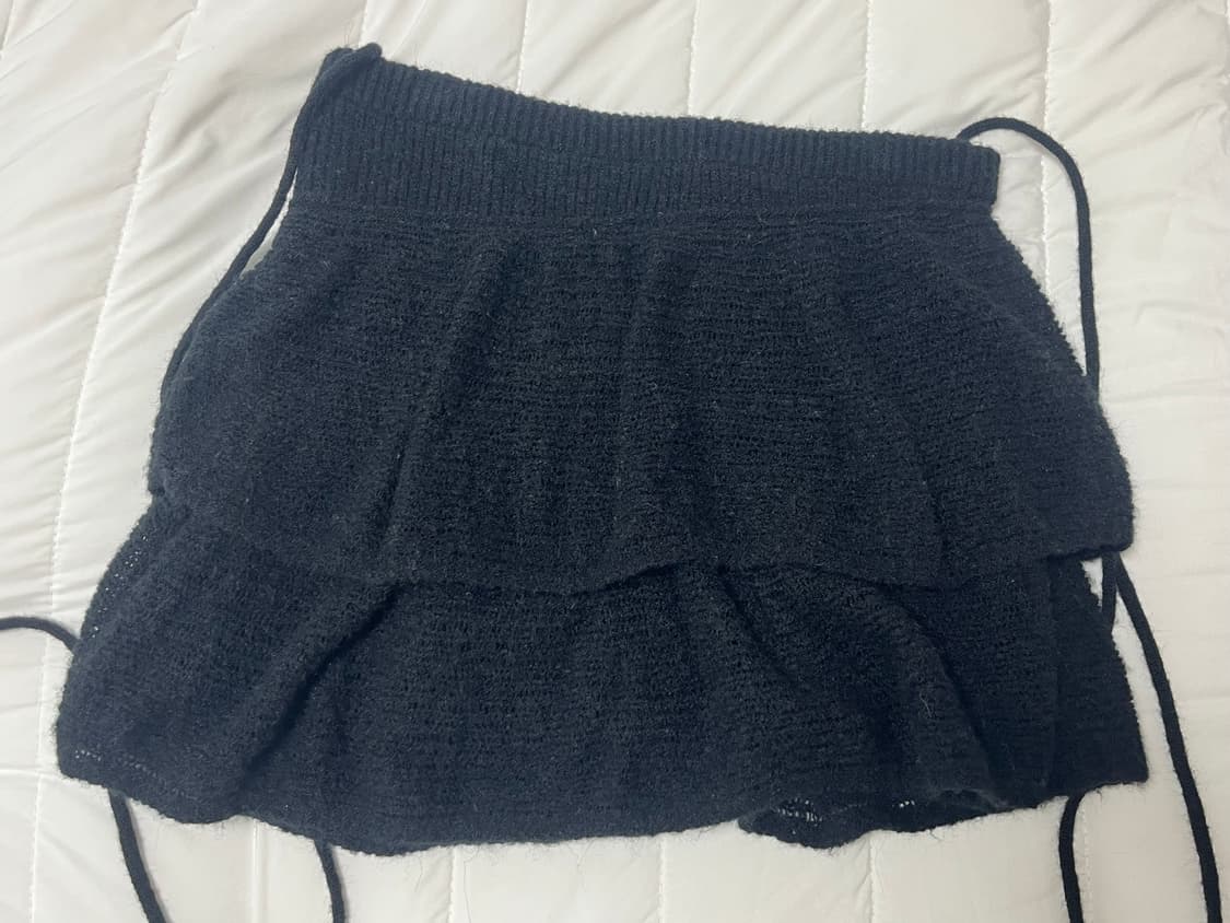 페인오어플레져 ANGELA KNIT SKIRT black 상품이미지5