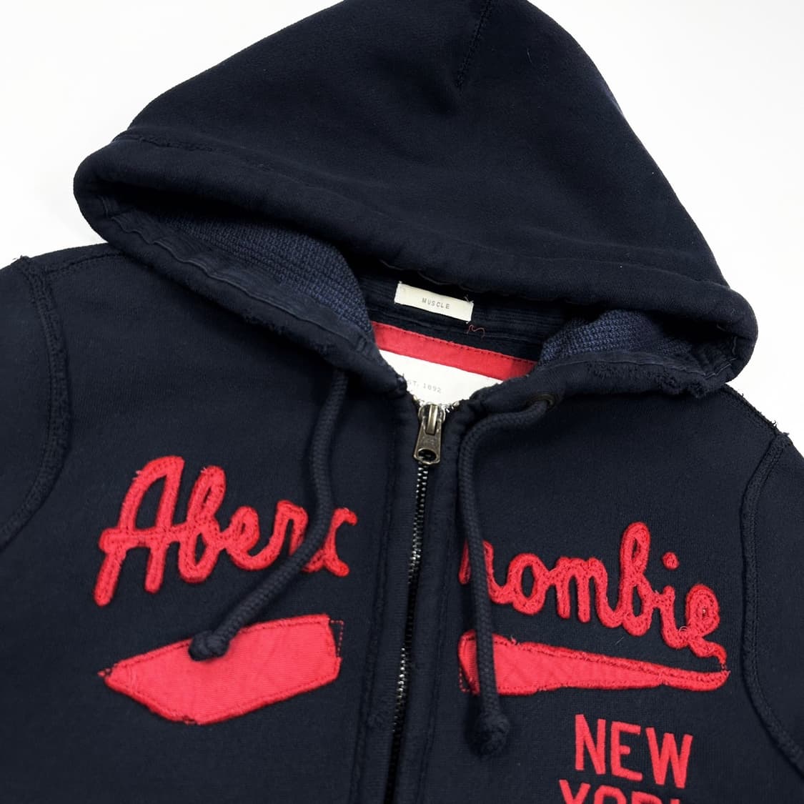 아베크롬비 피치 A&F 네이비 헤비 코튼 후드집업 (XL) 상품이미지3