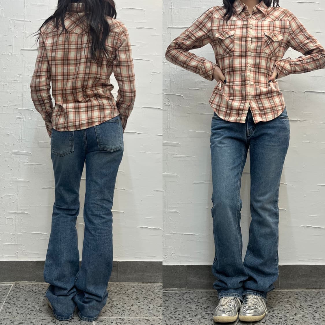 gold line check shirts 상품이미지2