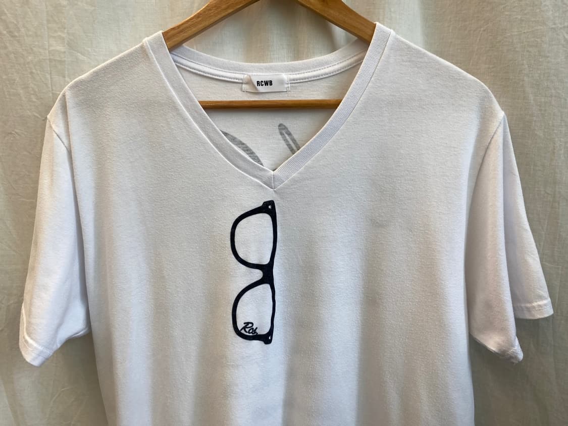 RXWB 브이넥 화이트 반팔티셔츠(XL) 상품이미지4