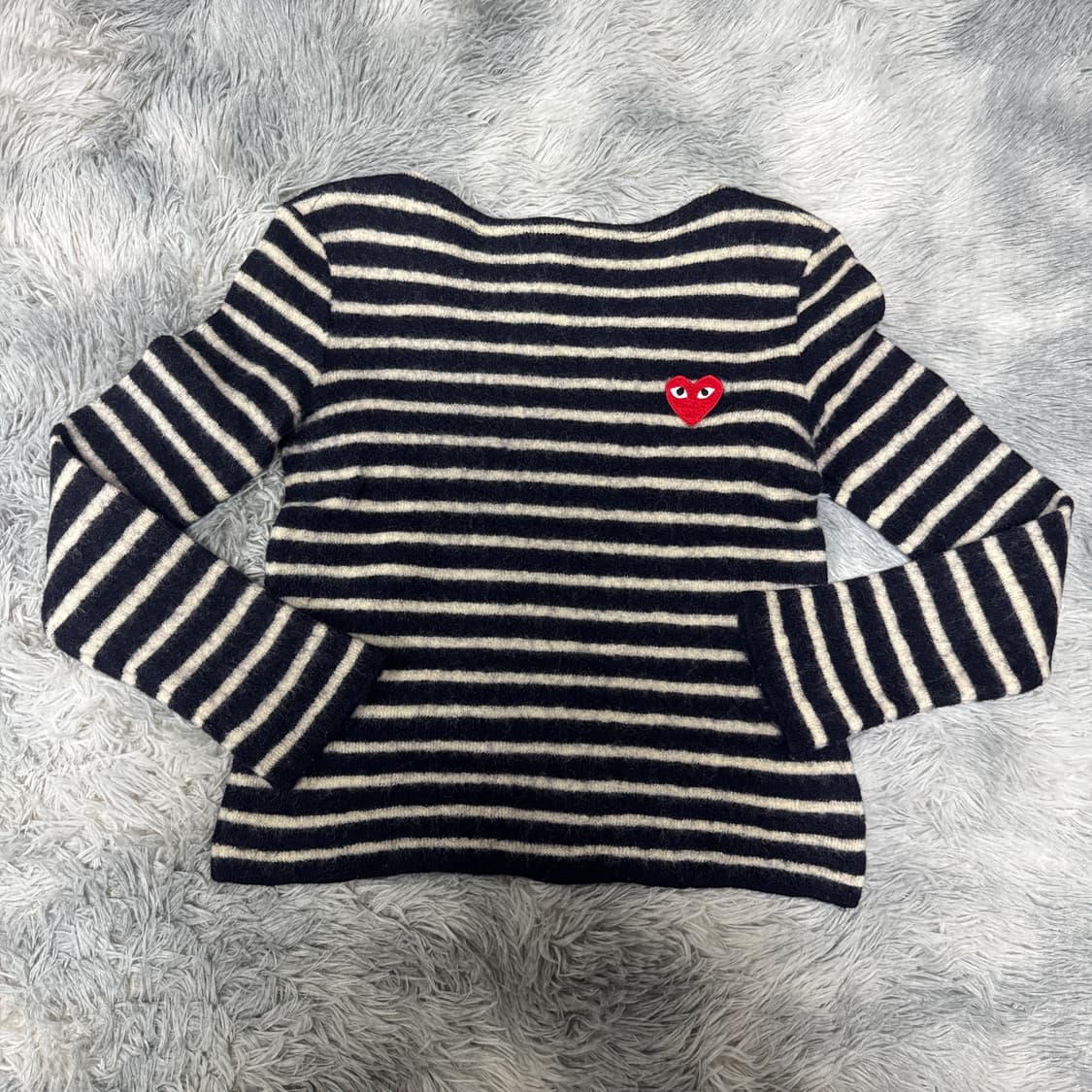 정품) 꼼데가르송 여성 스트라이프 니트 S사이즈 상품이미지1