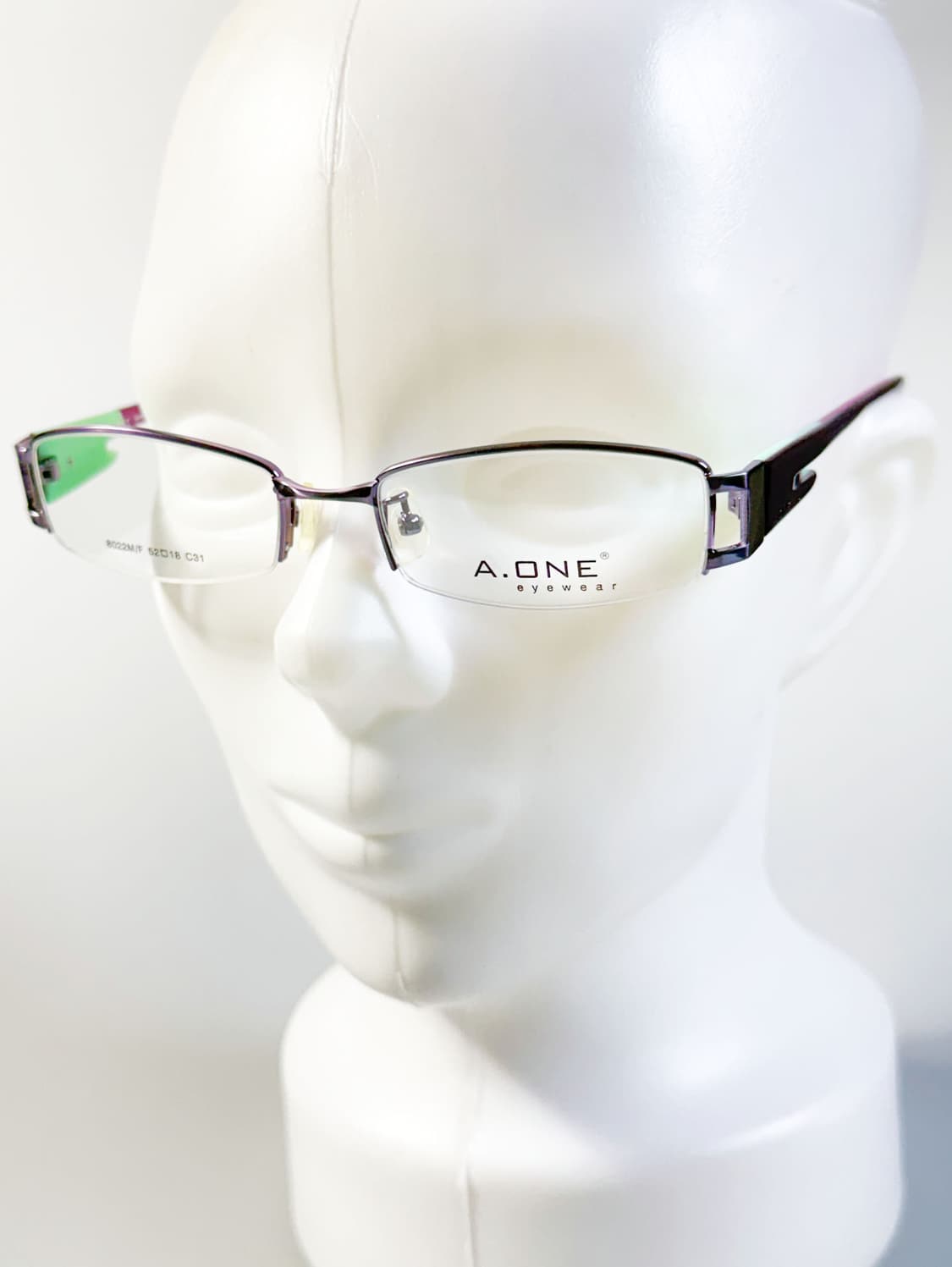 A.ONE 반무테 스퀘어 퍼플 메탈 프레임 빈티지 안경 상품이미지8