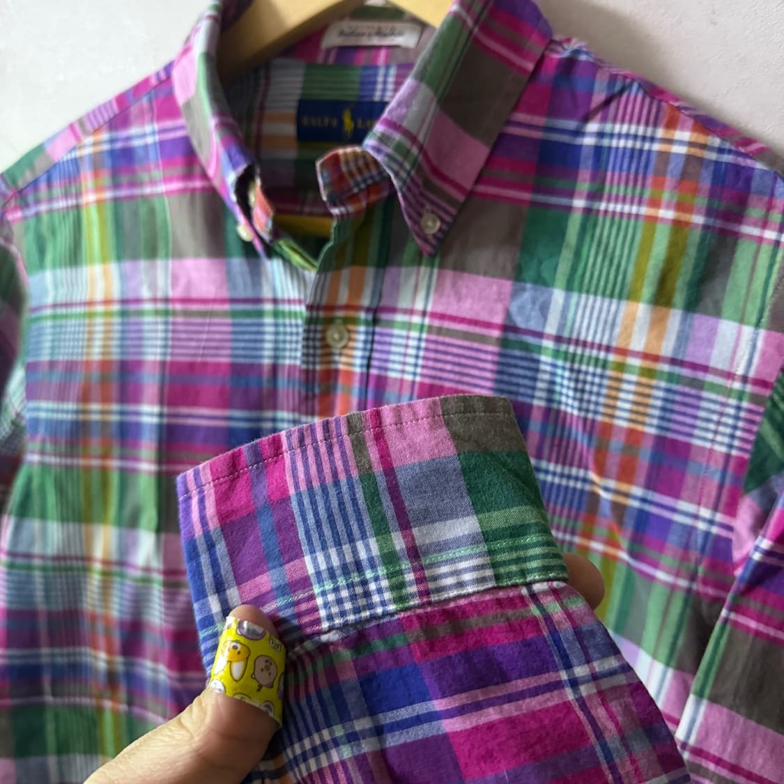 폴로 랄프로렌 마드라스 체크 패턴 셔츠 S(100정도) 상품이미지4