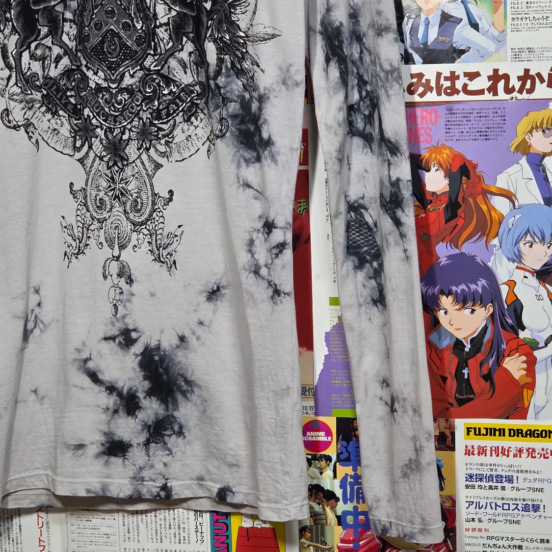 버커루 그레이 타이다이 날개 롱슬리브 딱붙티 상품이미지3